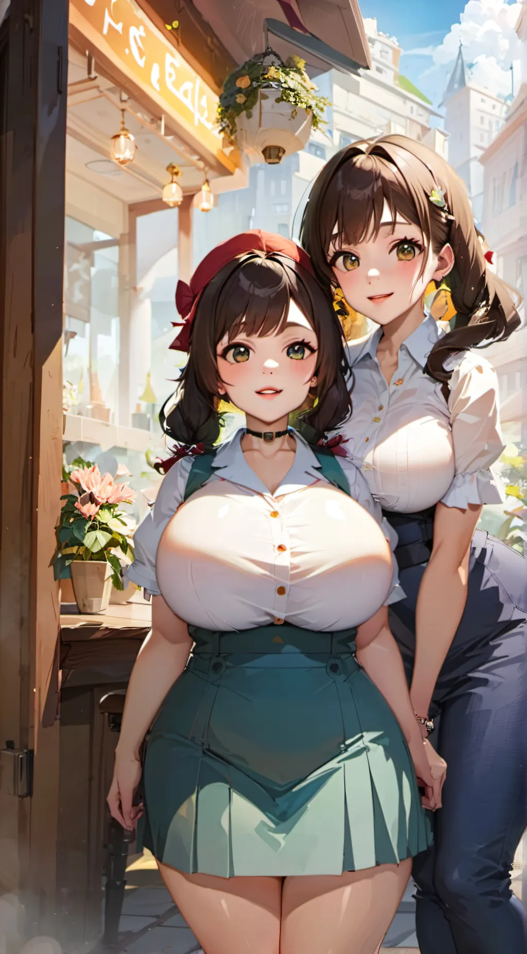 ai character: 2 titan women background