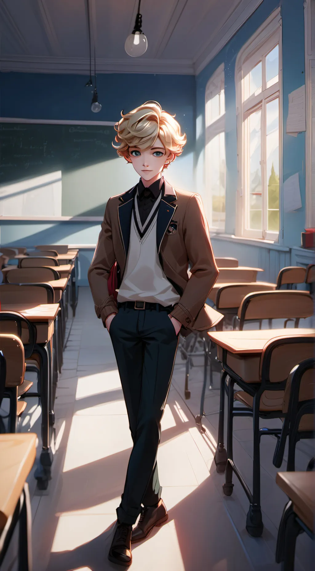 ai character: Adrien  background