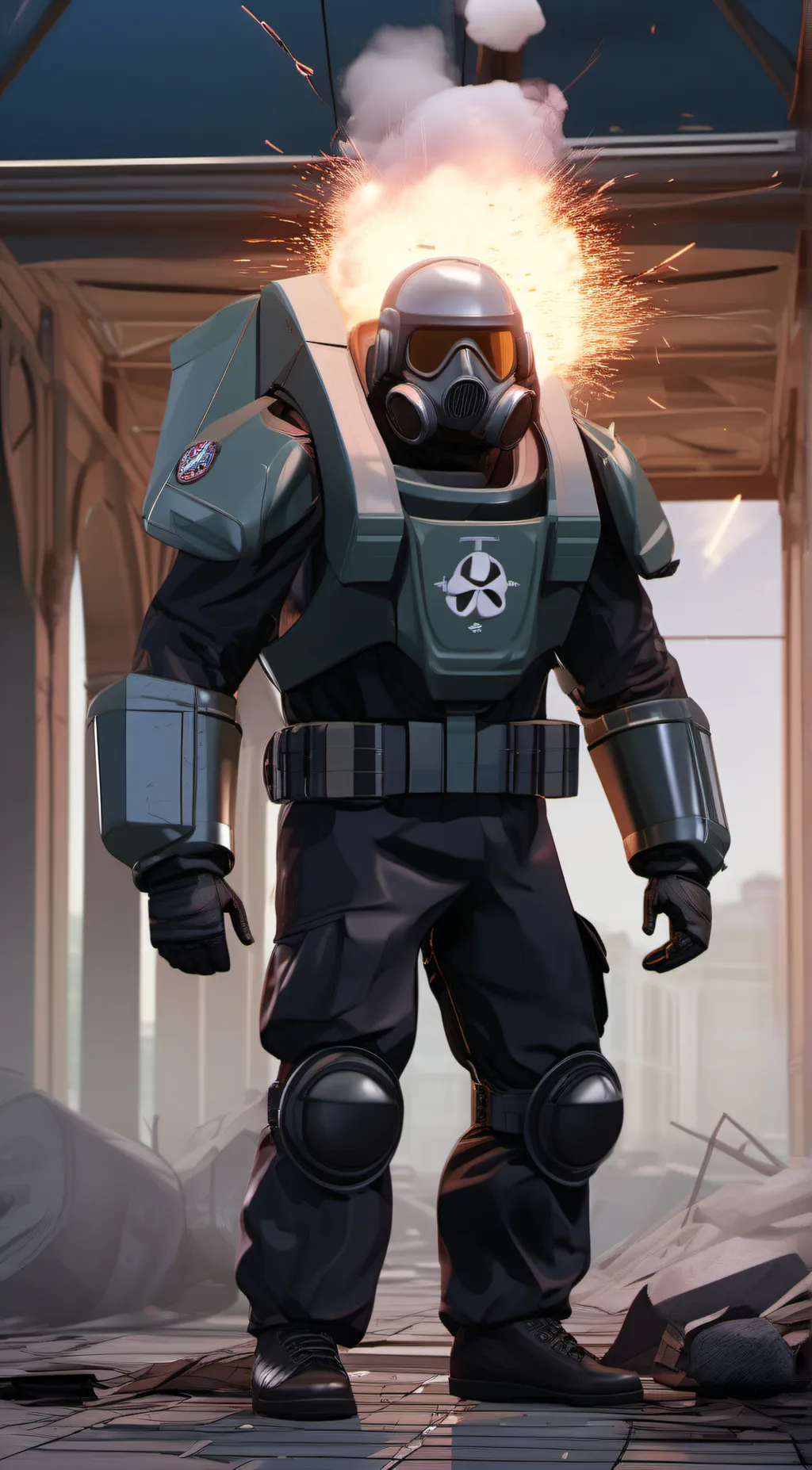 ai character: bomb robot background