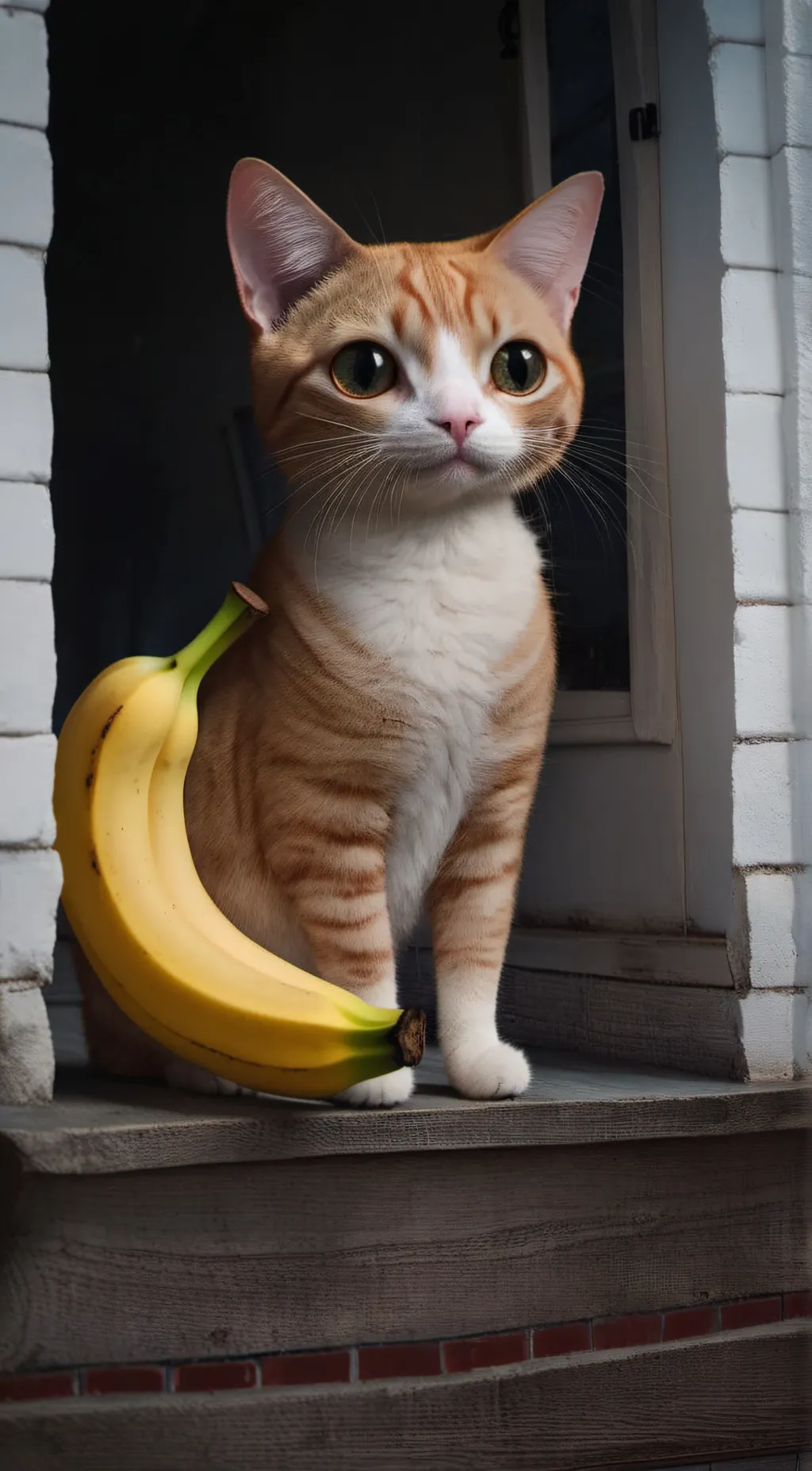 ai character: banana cat background