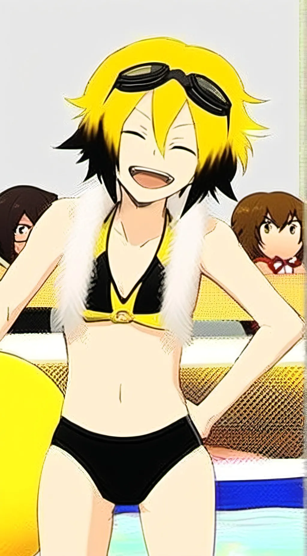ai character: Class 1A Waterpark background
