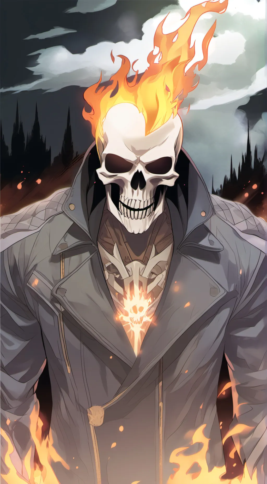 ai character: ghost rider(Johnny background