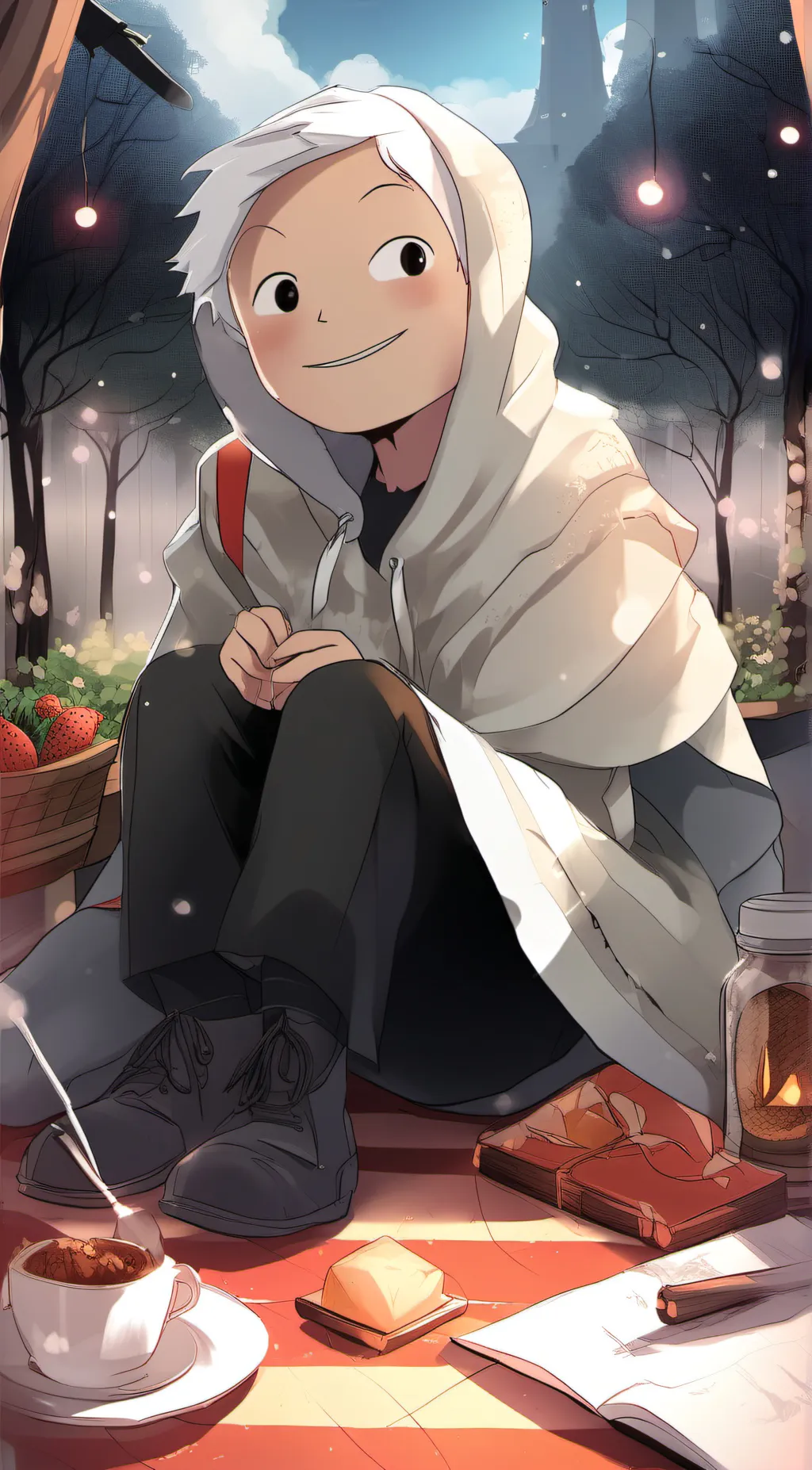 ai character: Cream background