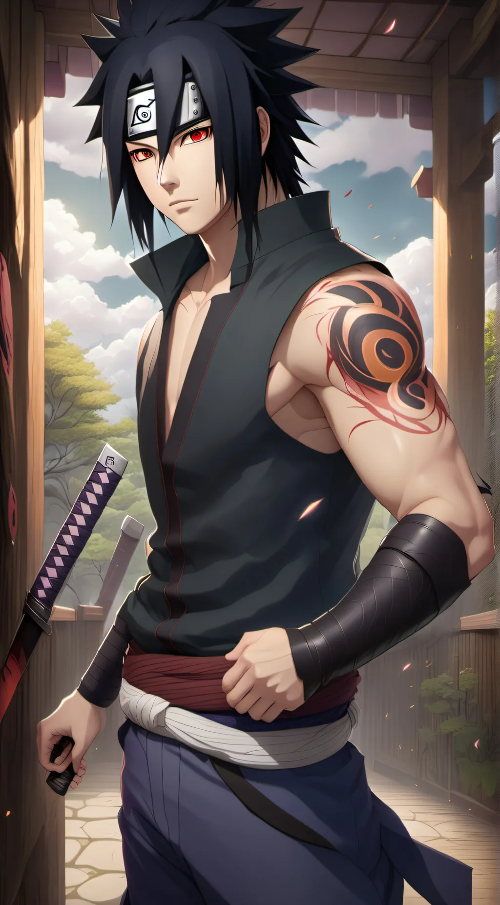 ai character: Sasuke Uchiha background