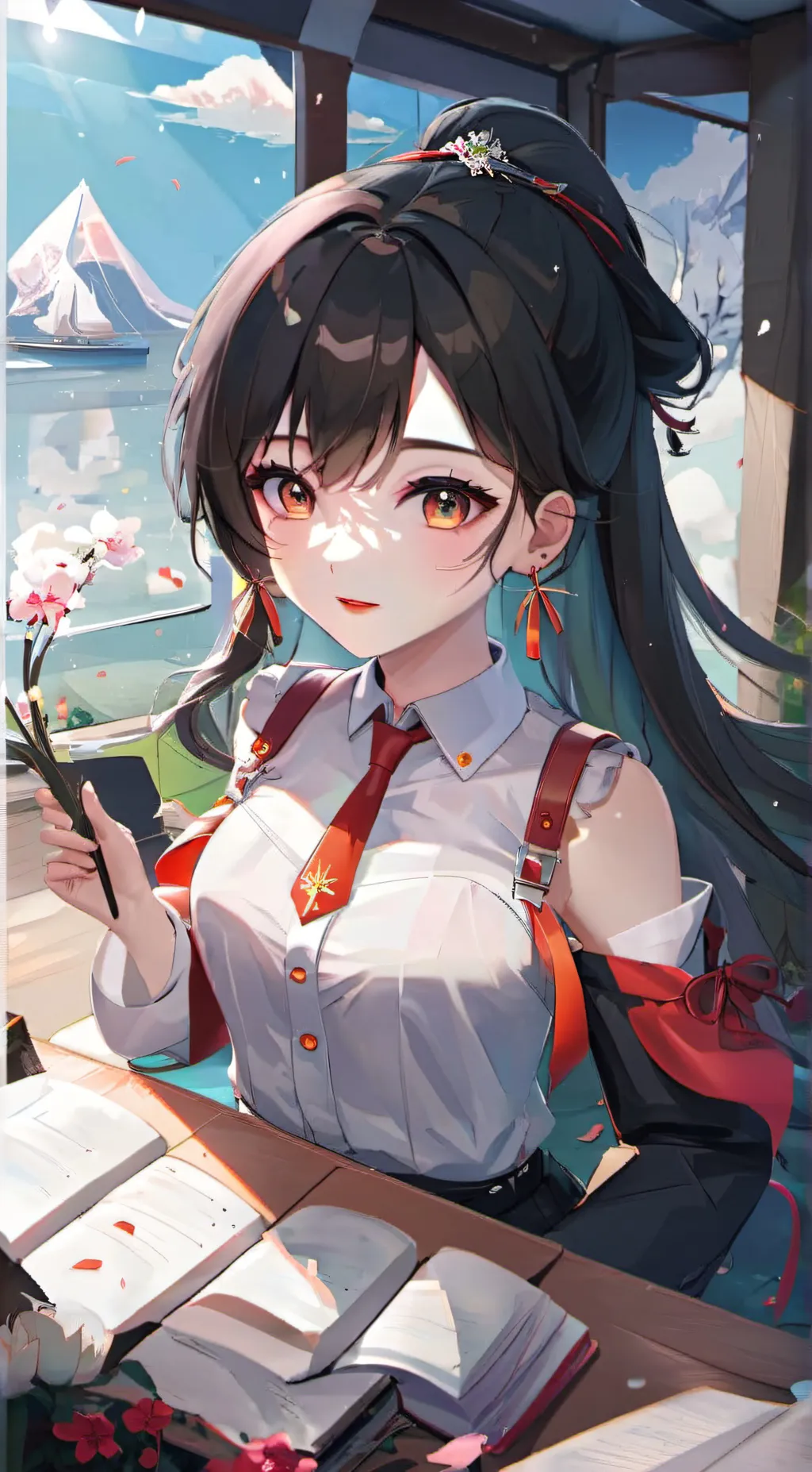 ai character: Ashley  background