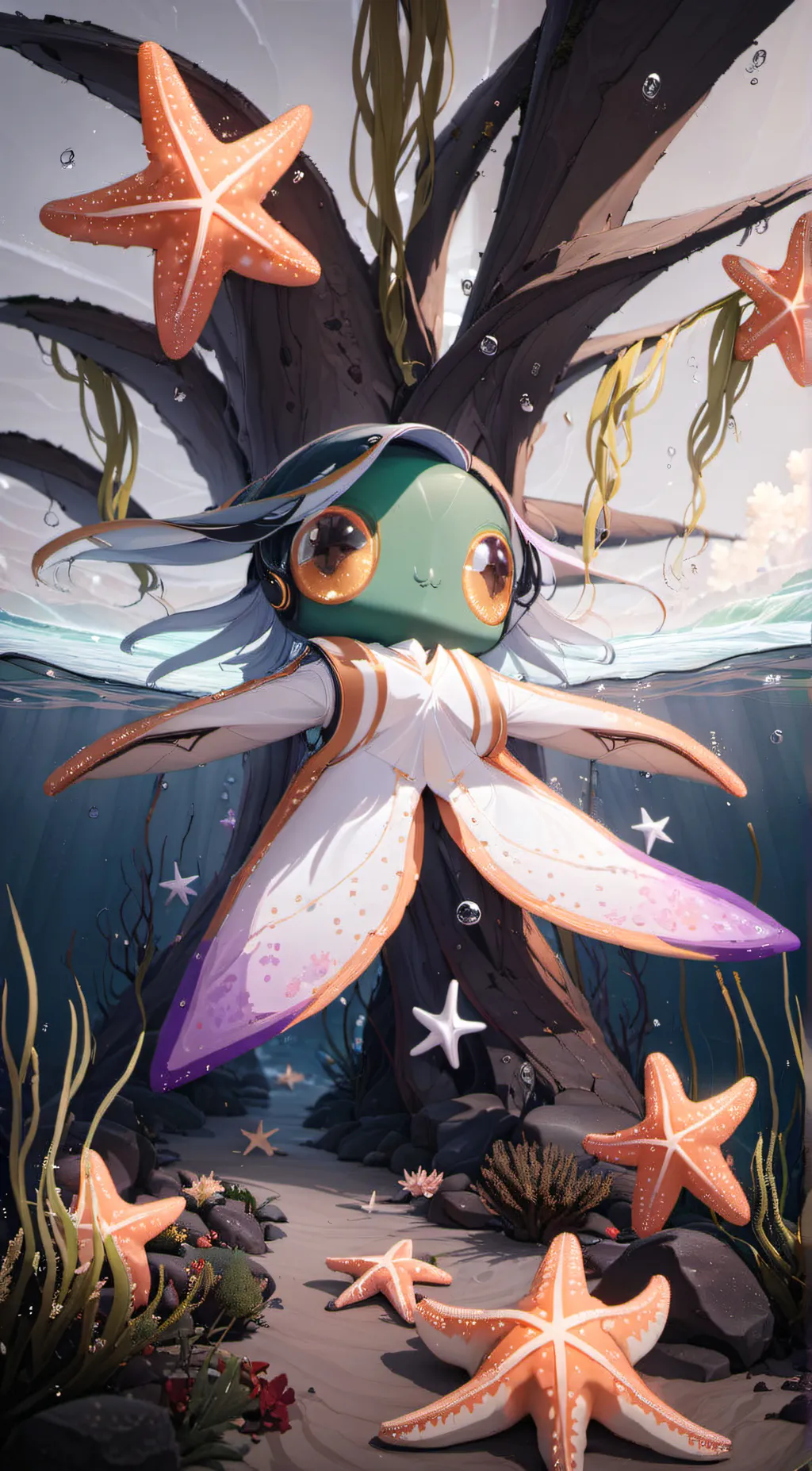 ai character: Coral background