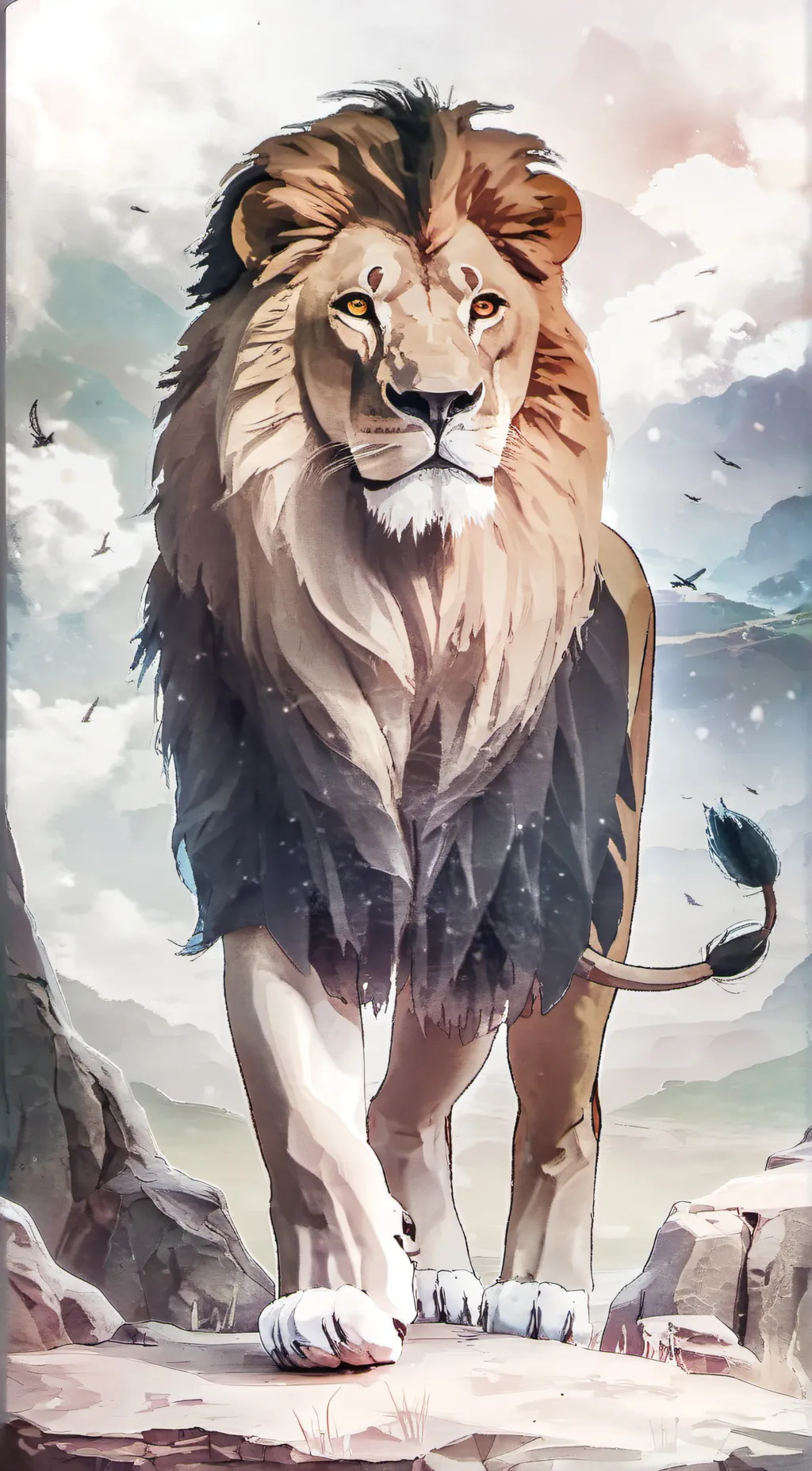 ai character: lion background