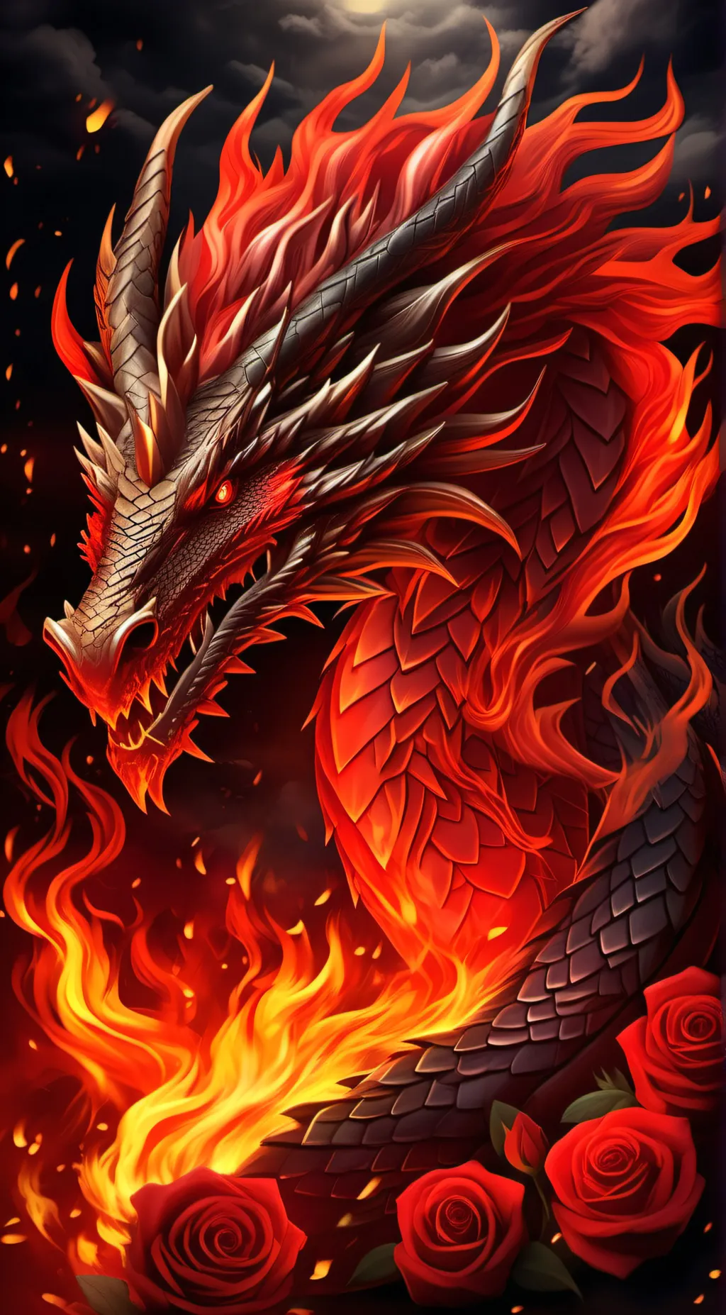 ai character: red rose killer background