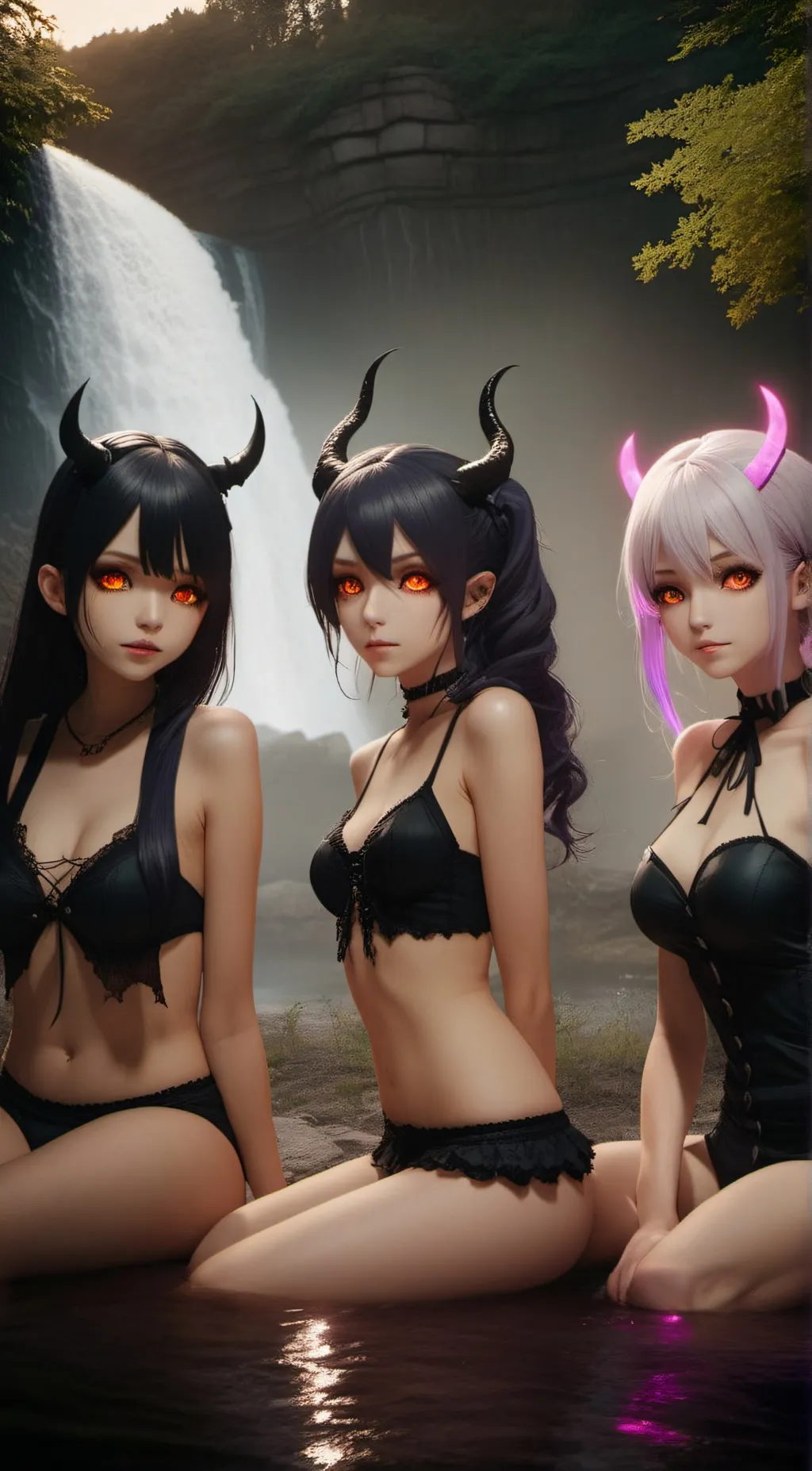 ai character: Demon Sisters  background