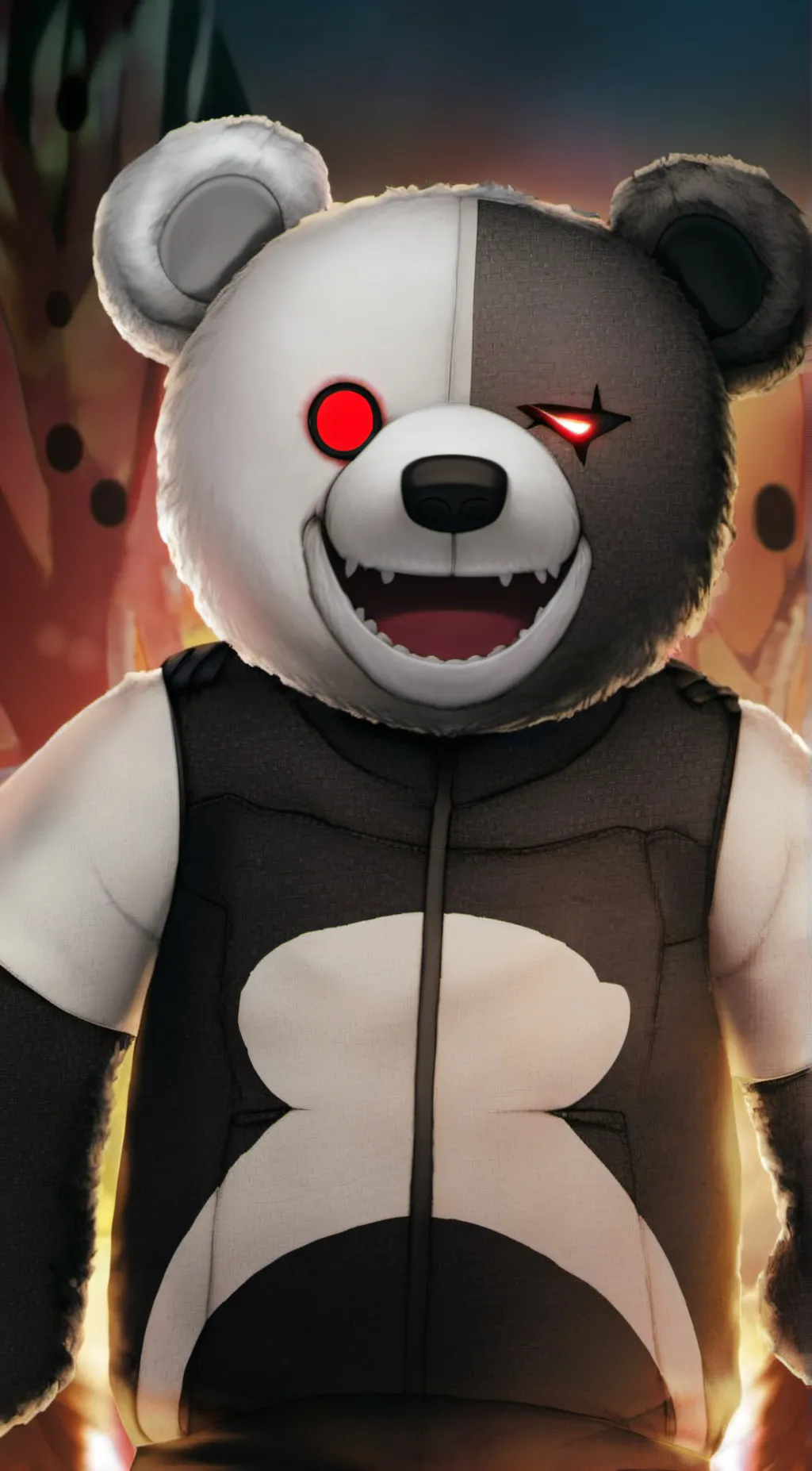 ai character: Monokuma  background