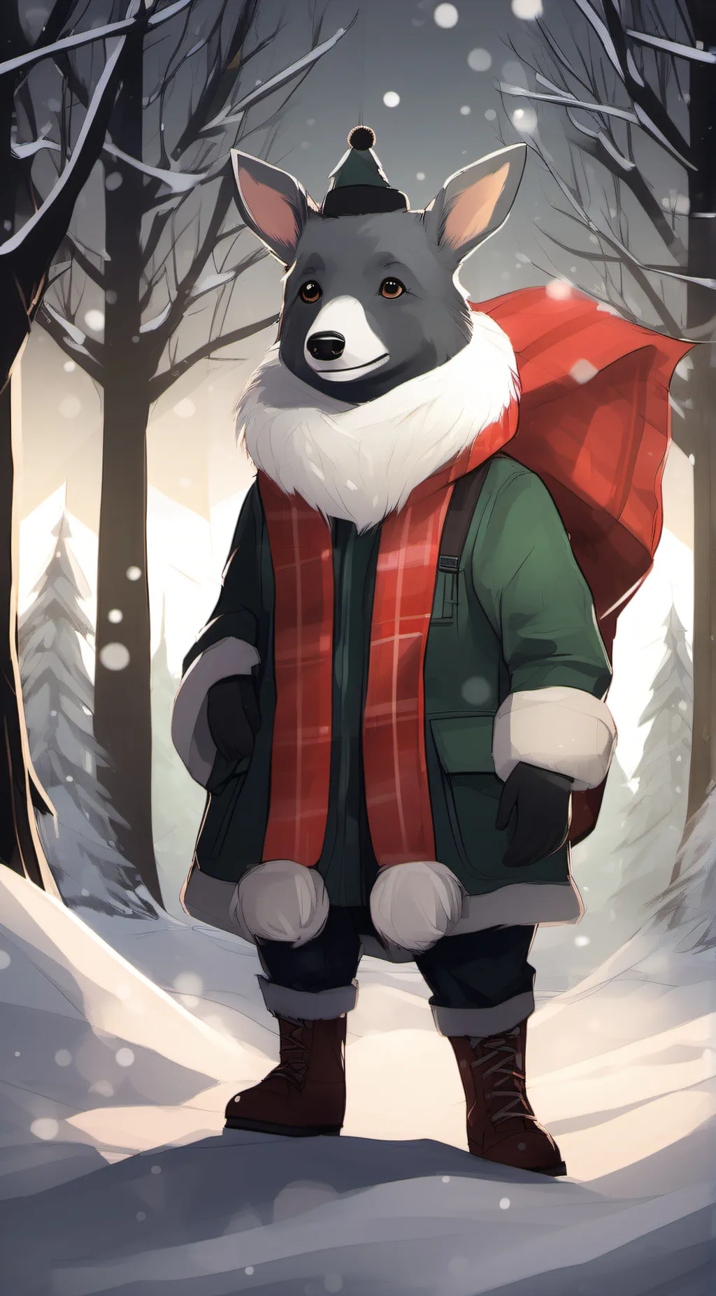 ai character: Christmas tree boi background