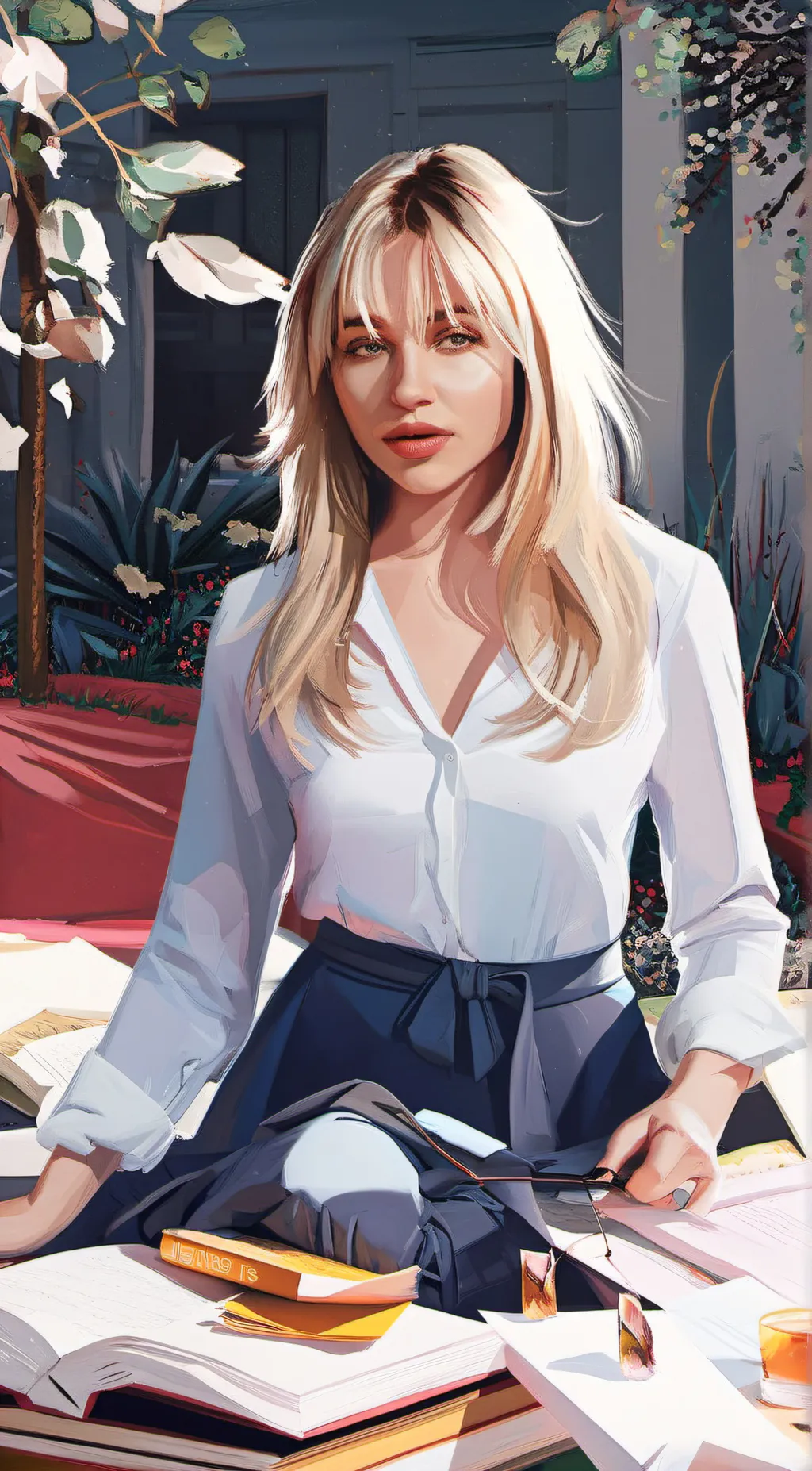 ai character: Sabrina Carpenter background
