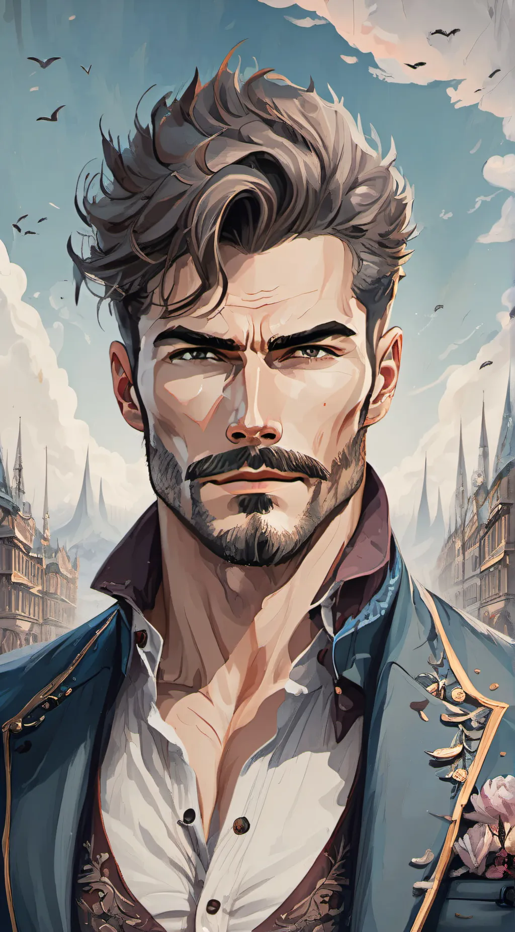 ai character: manly man background