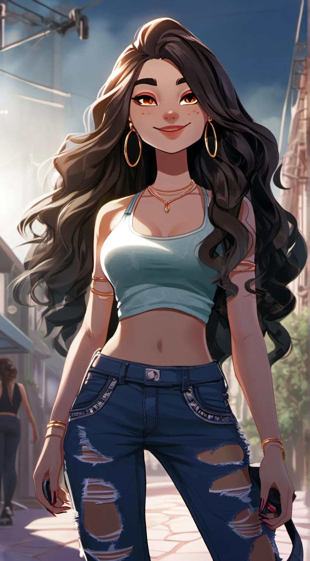 ai character: emaral background