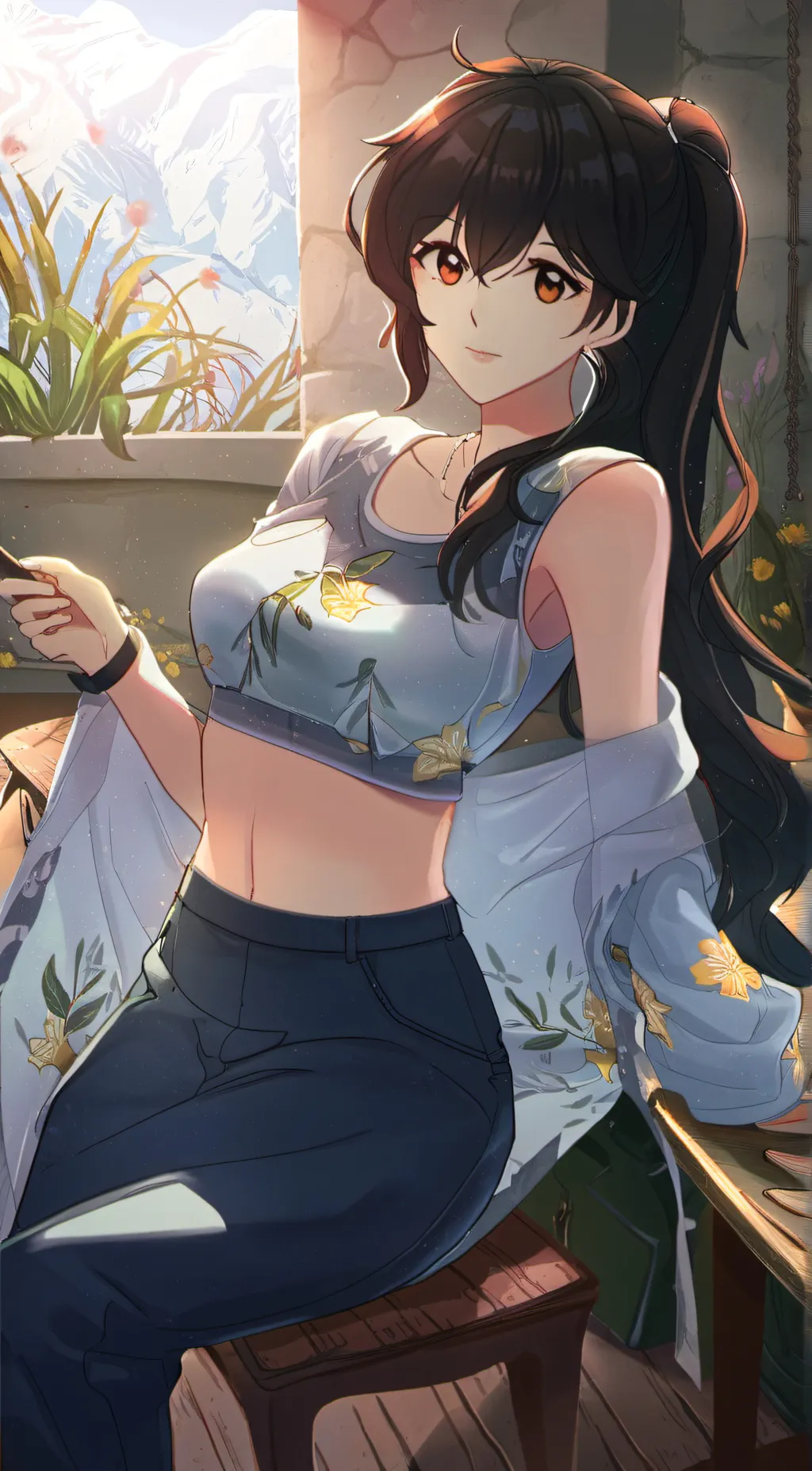 ai character: croptop background