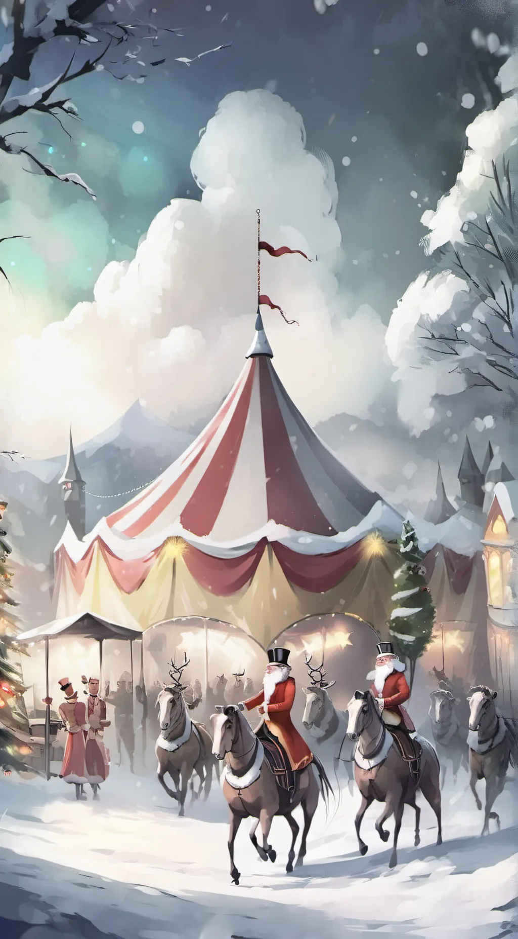 ai character:  TADC  Christmas background