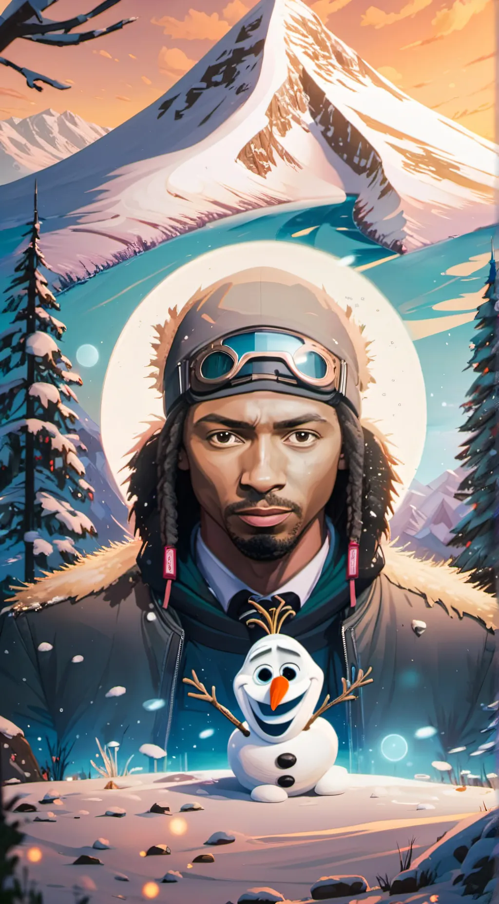 ai character: olaf and  lilwayne background