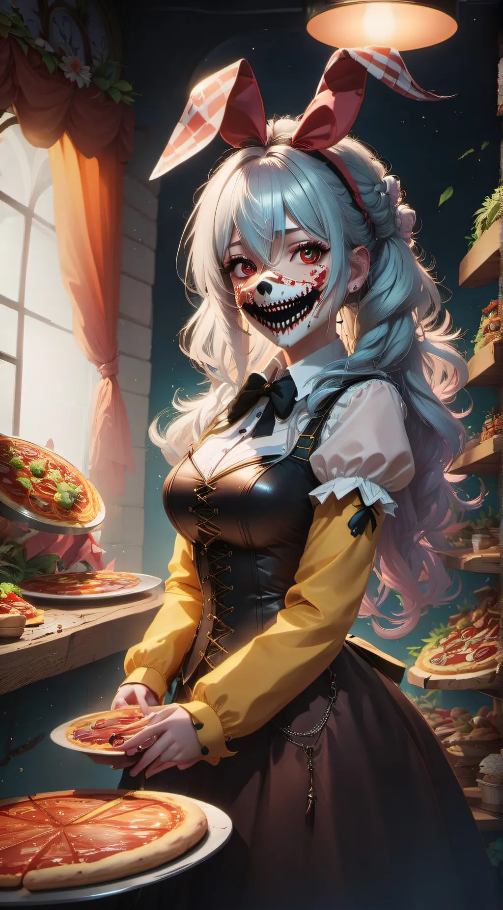 ai character: Vanny,Cassie,Roxy  background