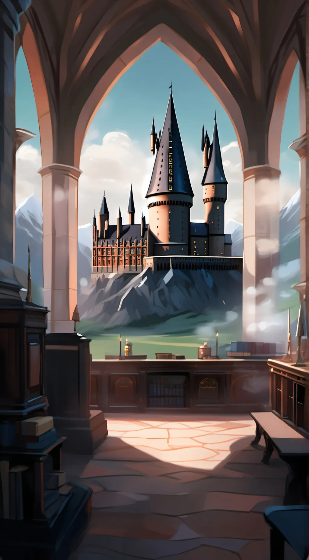 ai character: Hogwarts background