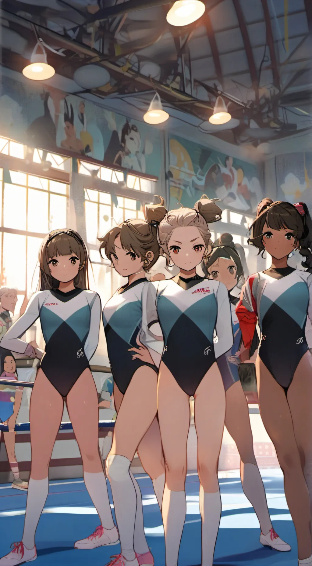ai character: Gymnastics girls background