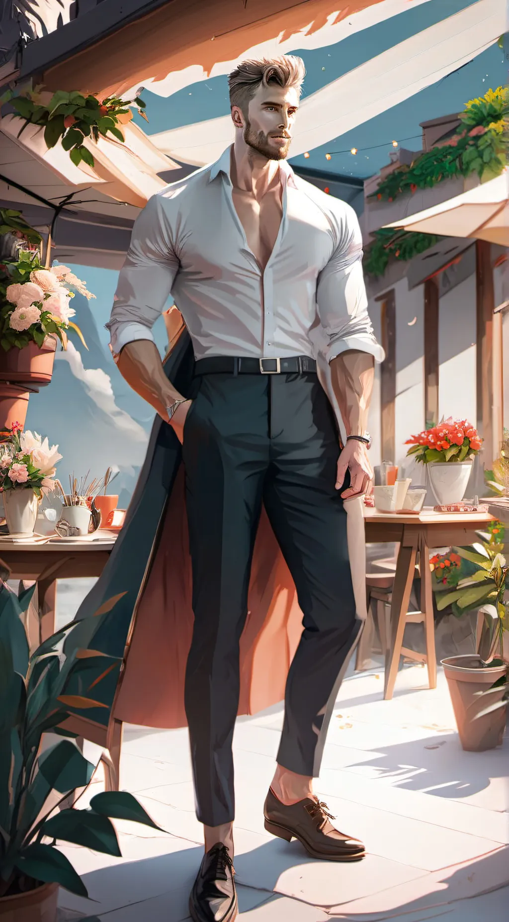 ai character: smart gigachad background