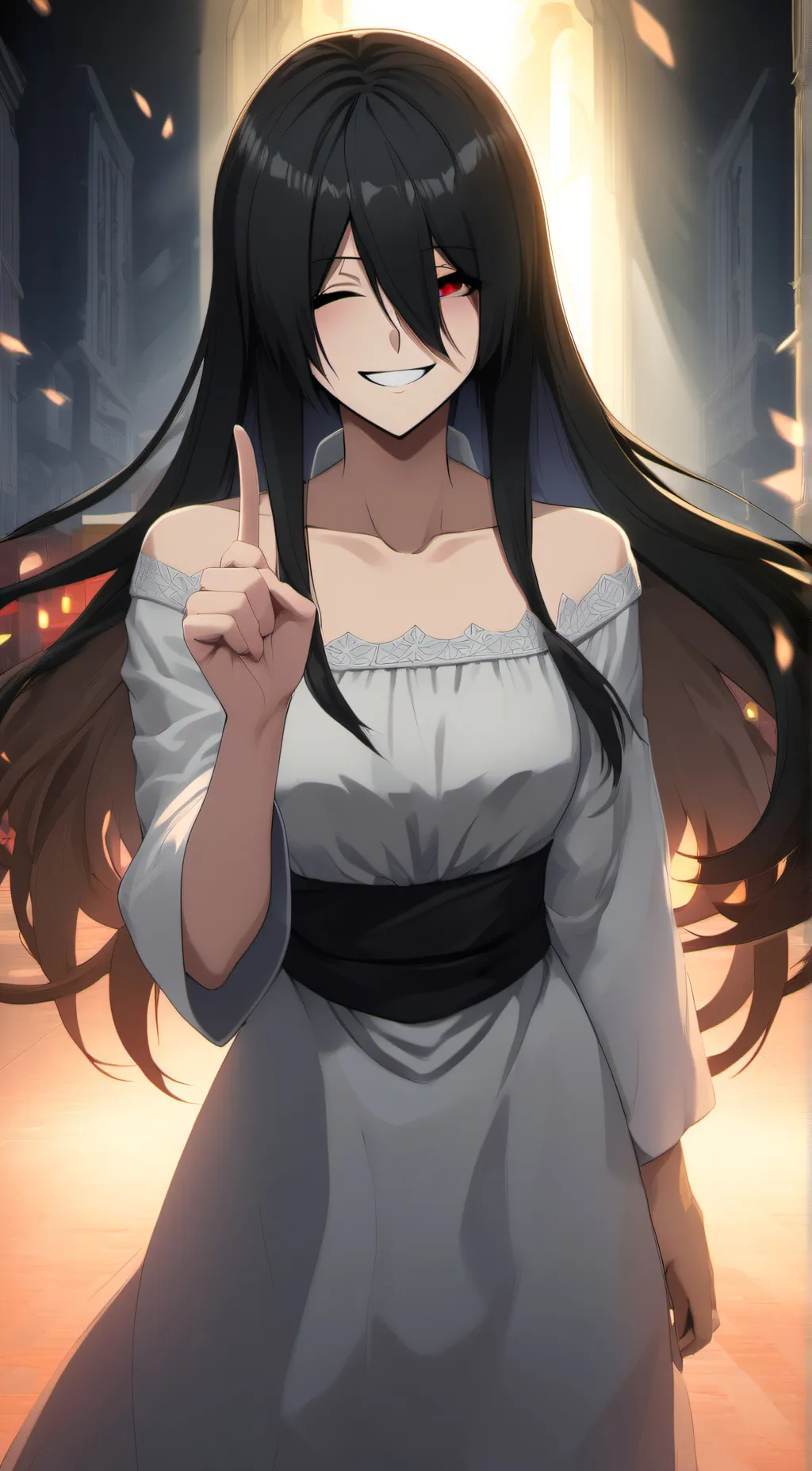 ai character: Sadako  background