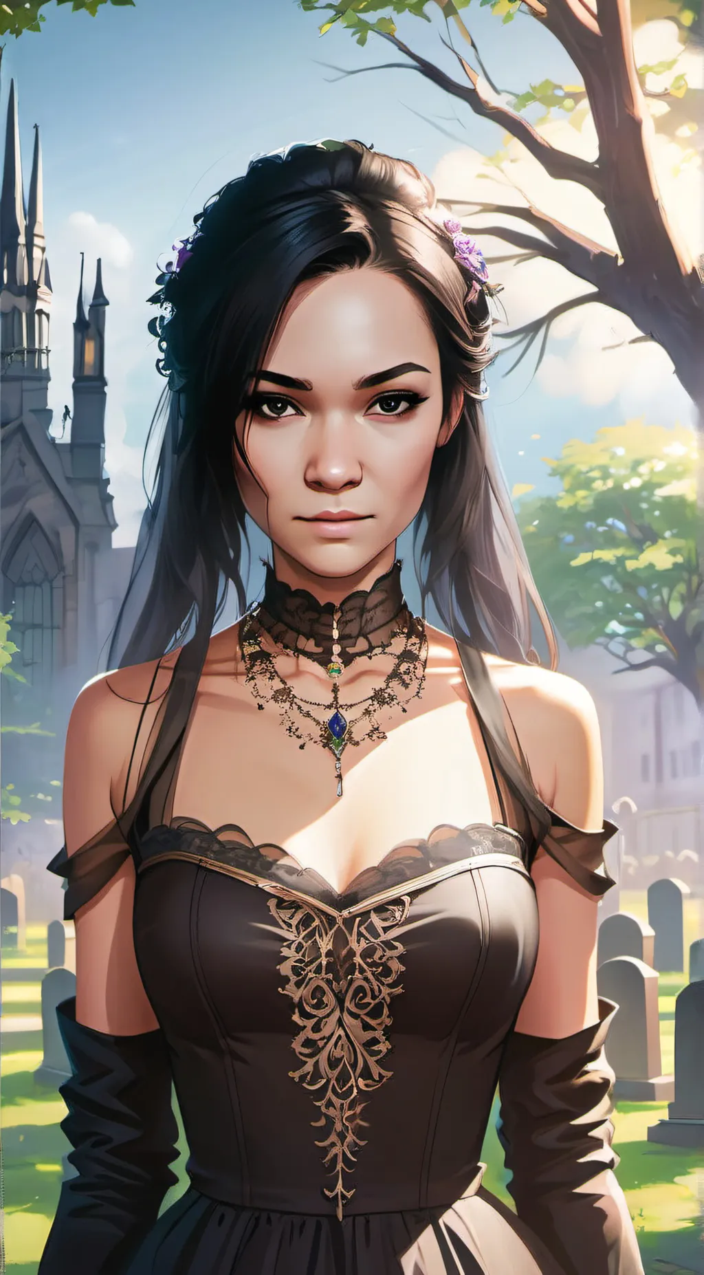 ai character: Raven Black background