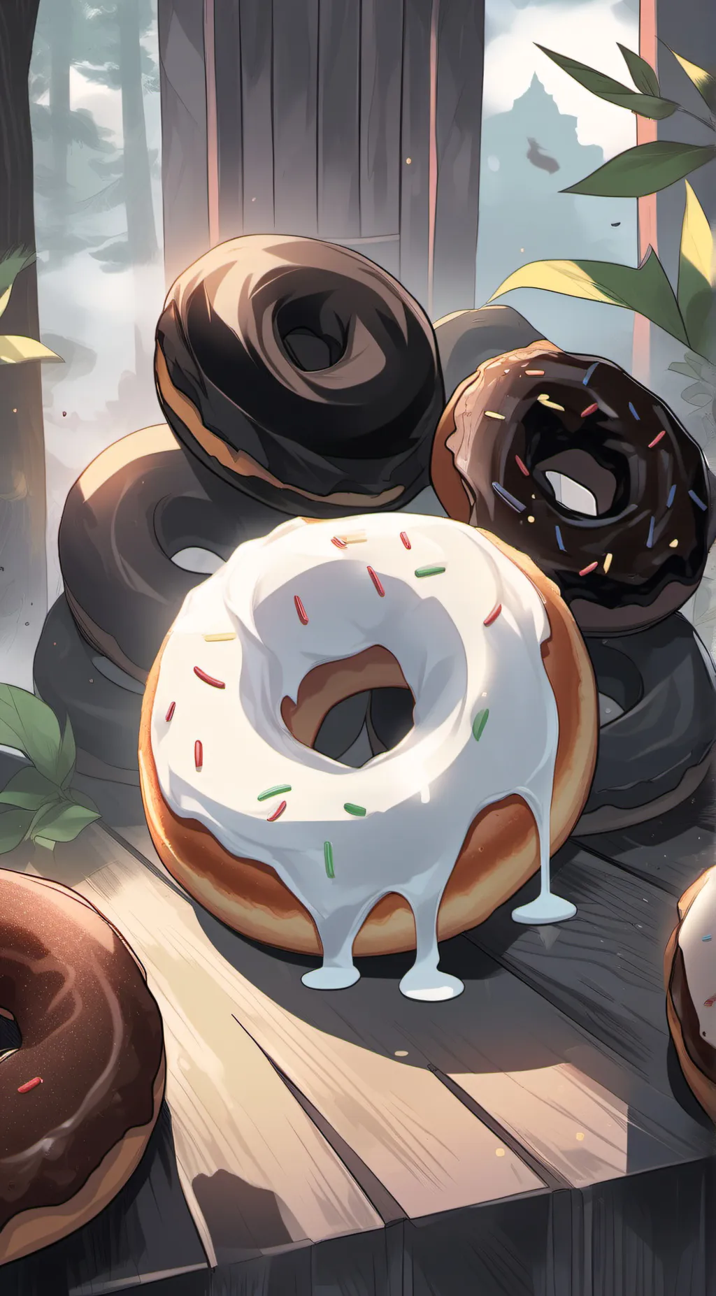 ai character: doughnut 🥯 §∆ background