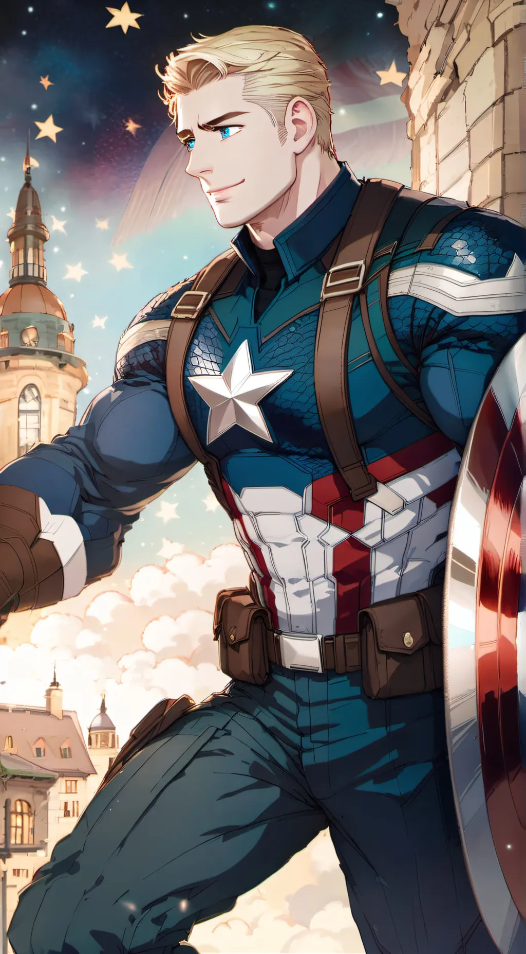 ai character: Captain America background