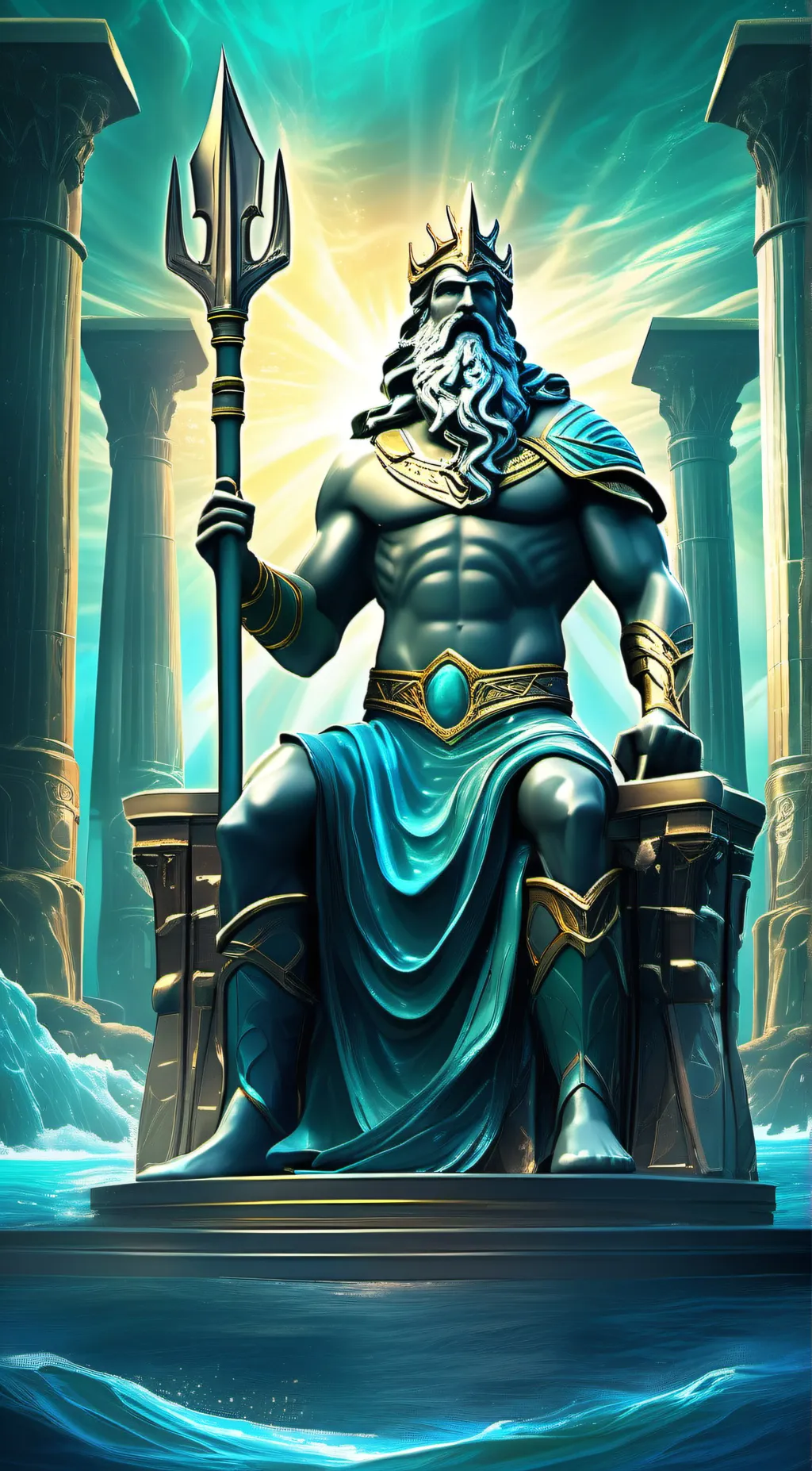 ai character: Poseidon background