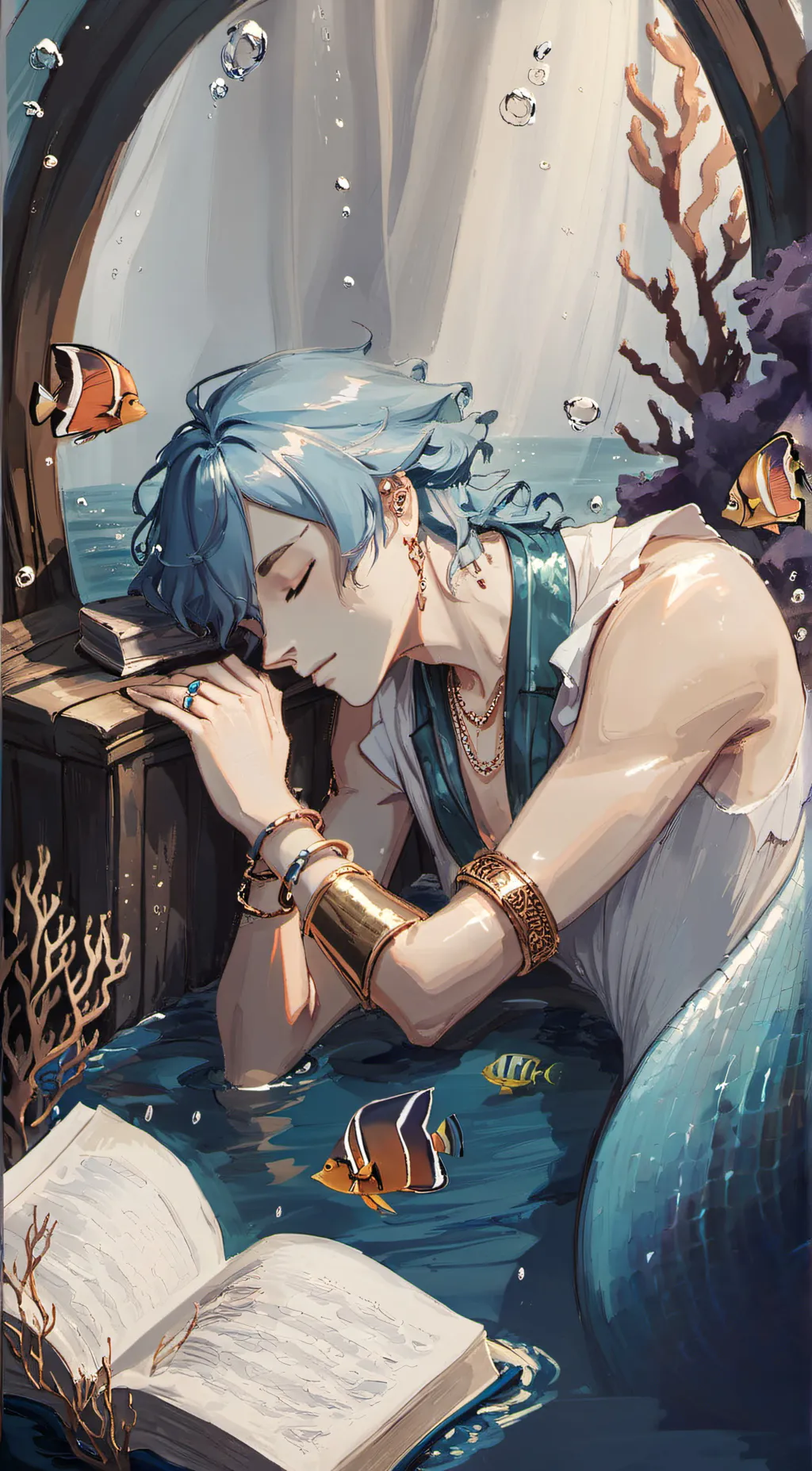 ai character: miko 🫧🐟(mike-o)🐟🫧 background