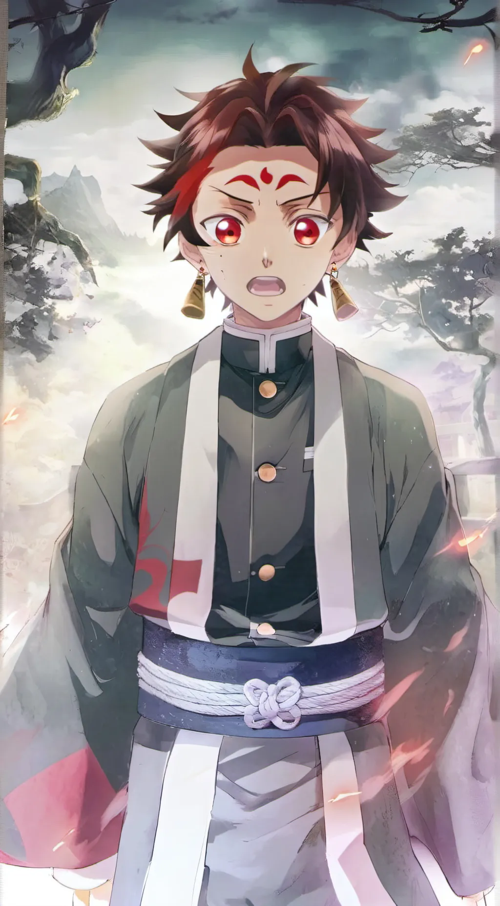 ai character: tanjiro  background