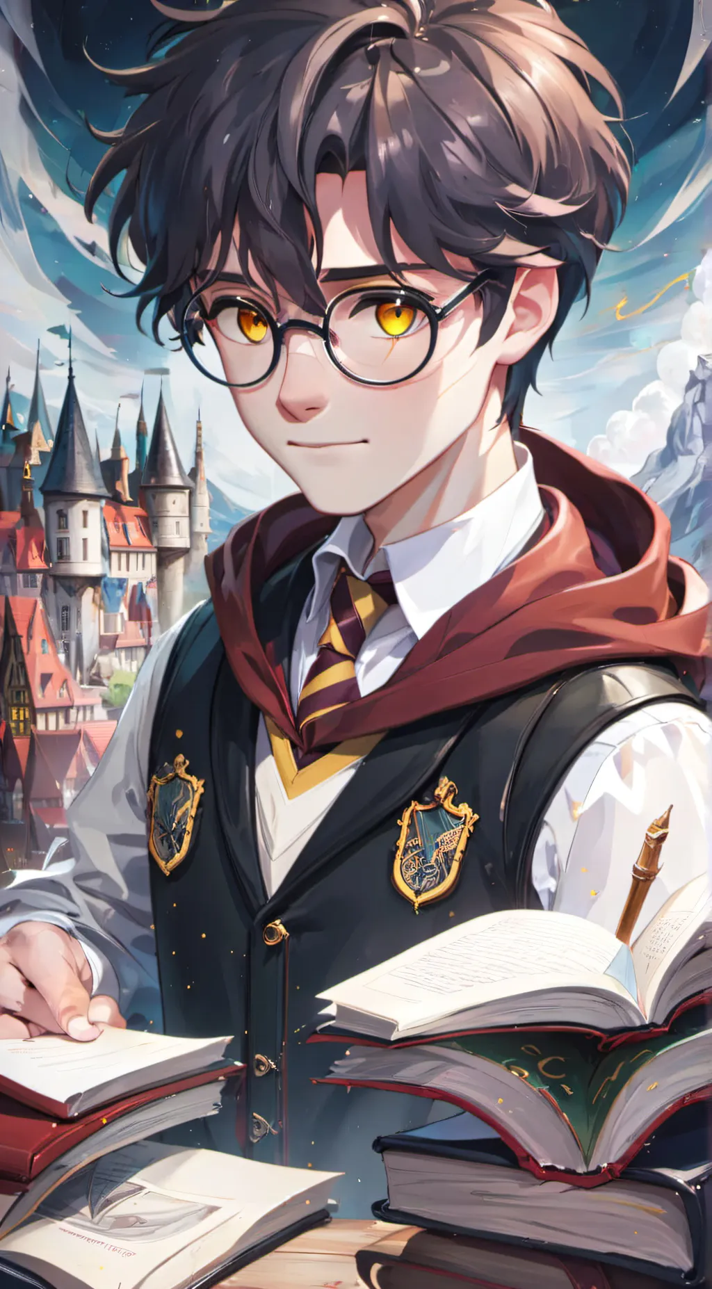 ai character: Harry Potter  background