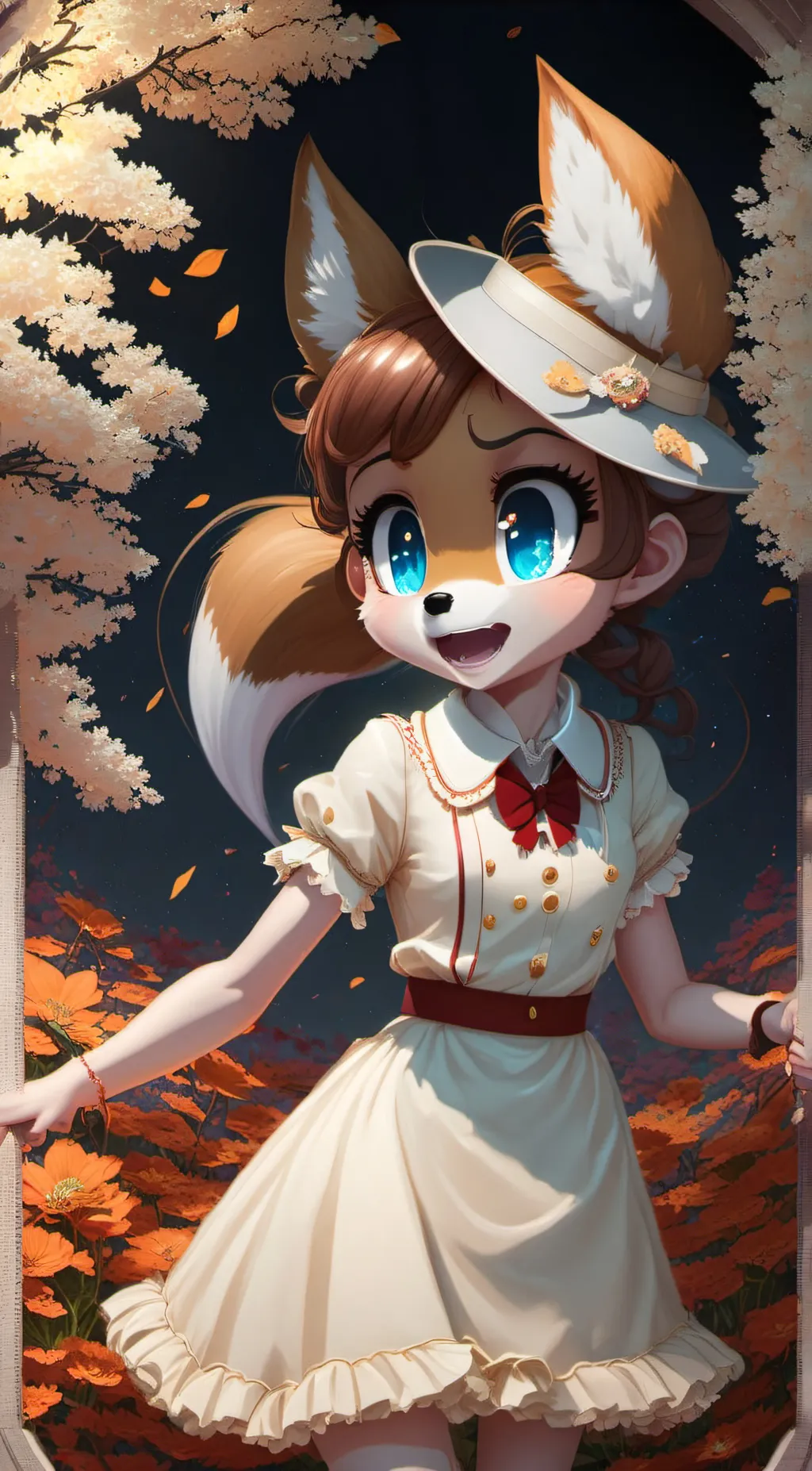 ai character: yandere cream background