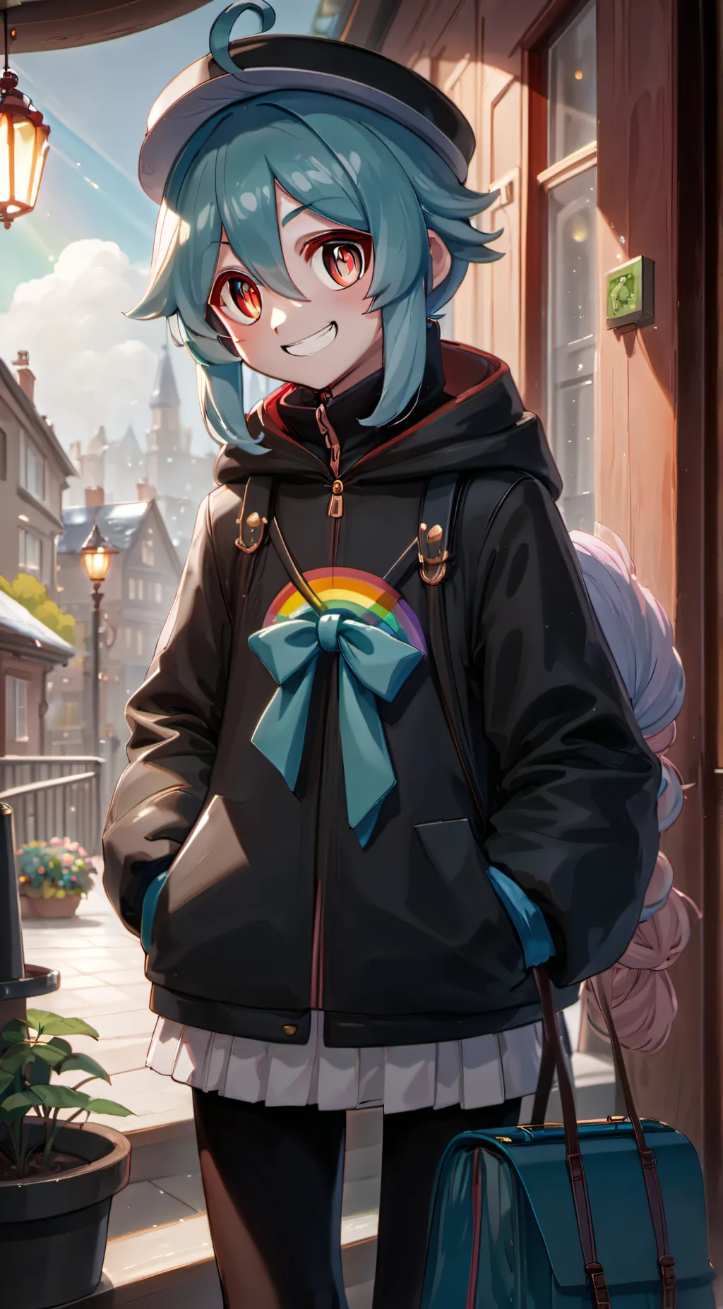 ai character: Cyan  background