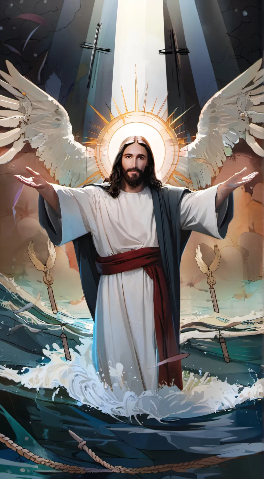 ai character: Jesus Our Savior  background
