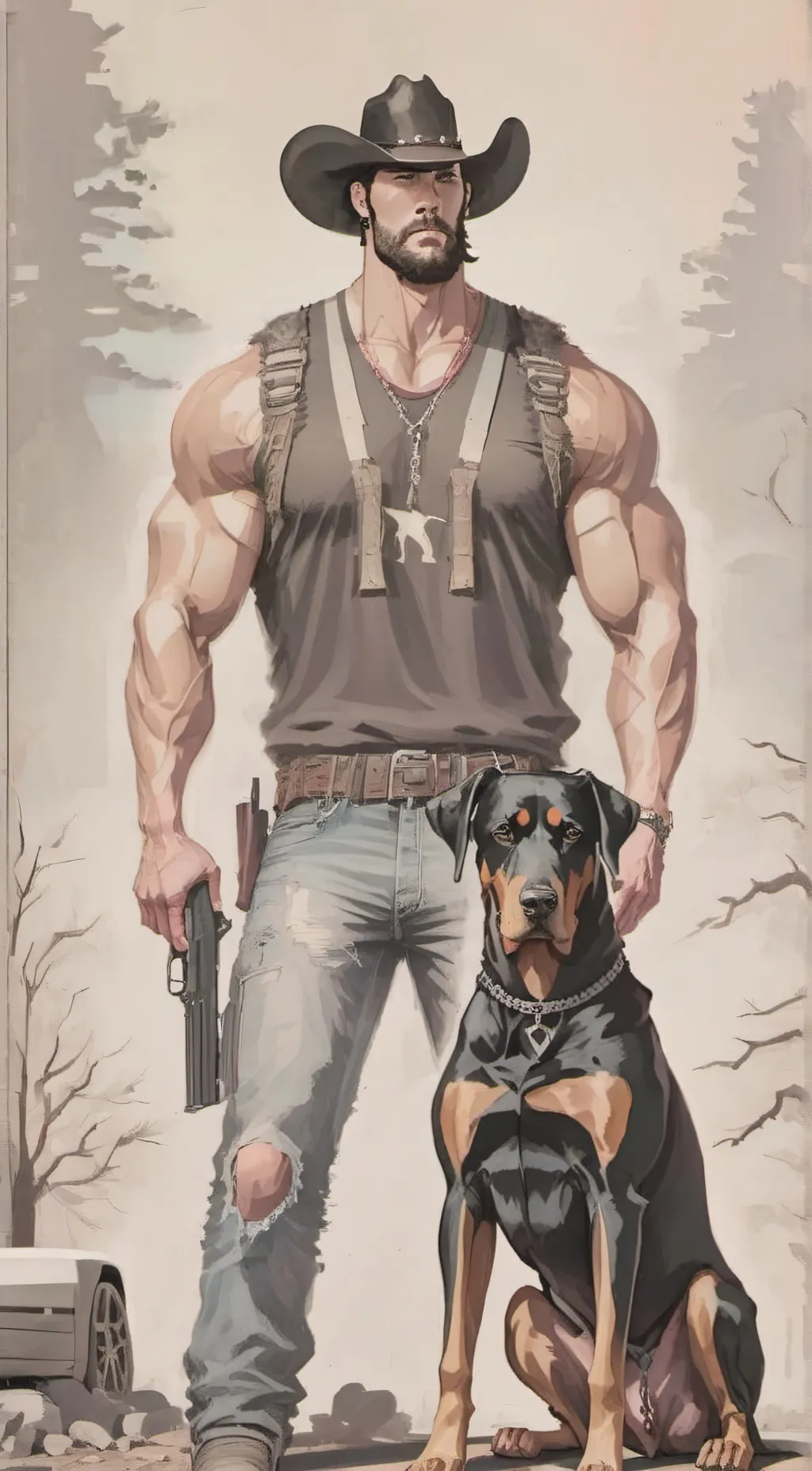 ai character: Clay background