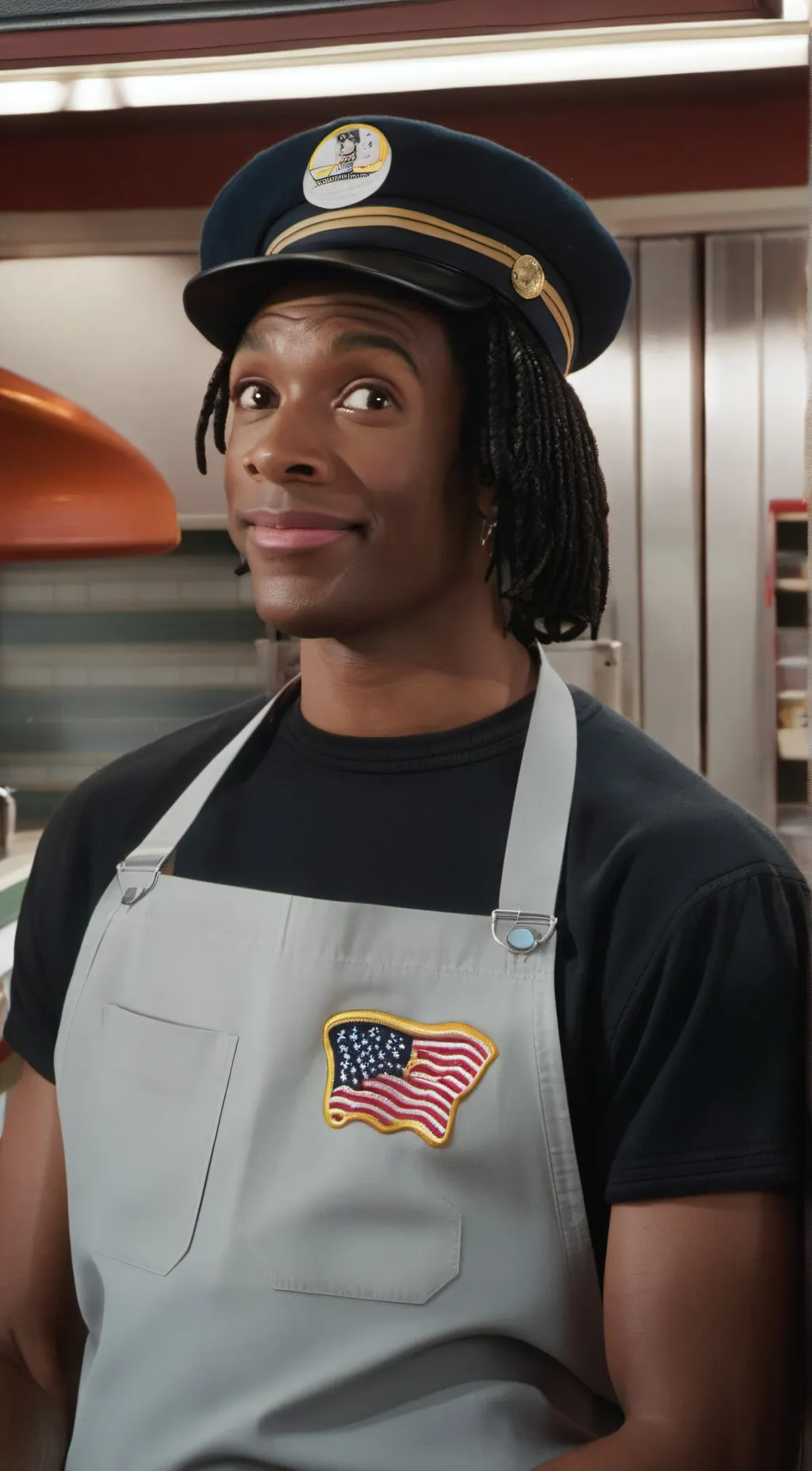 ai character: Ed good burger background
