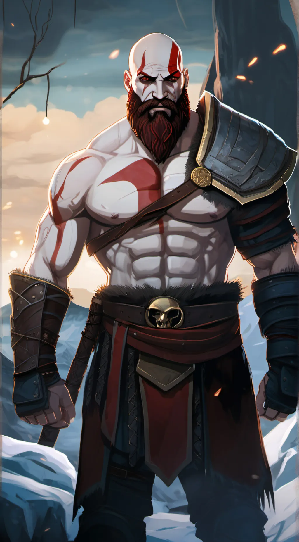 ai character: Kratos  background