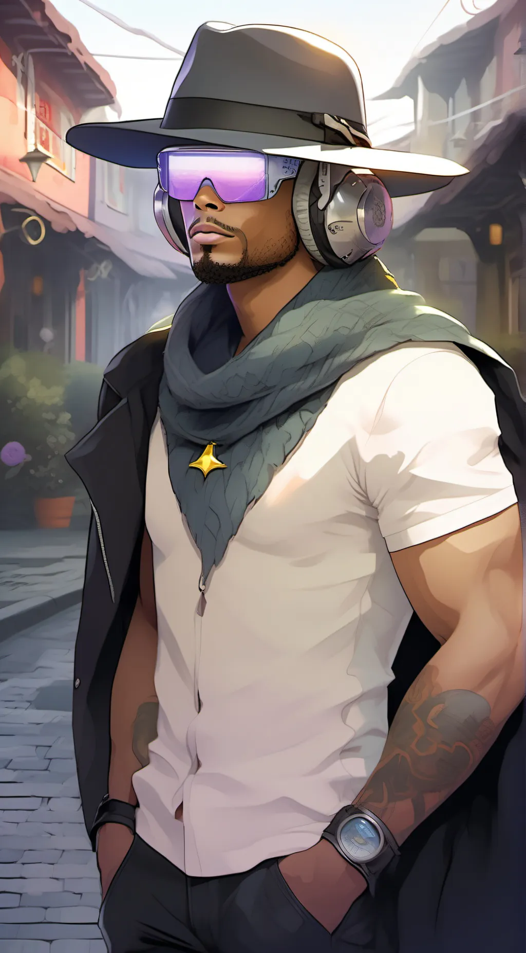 ai character: Grizzly bear background