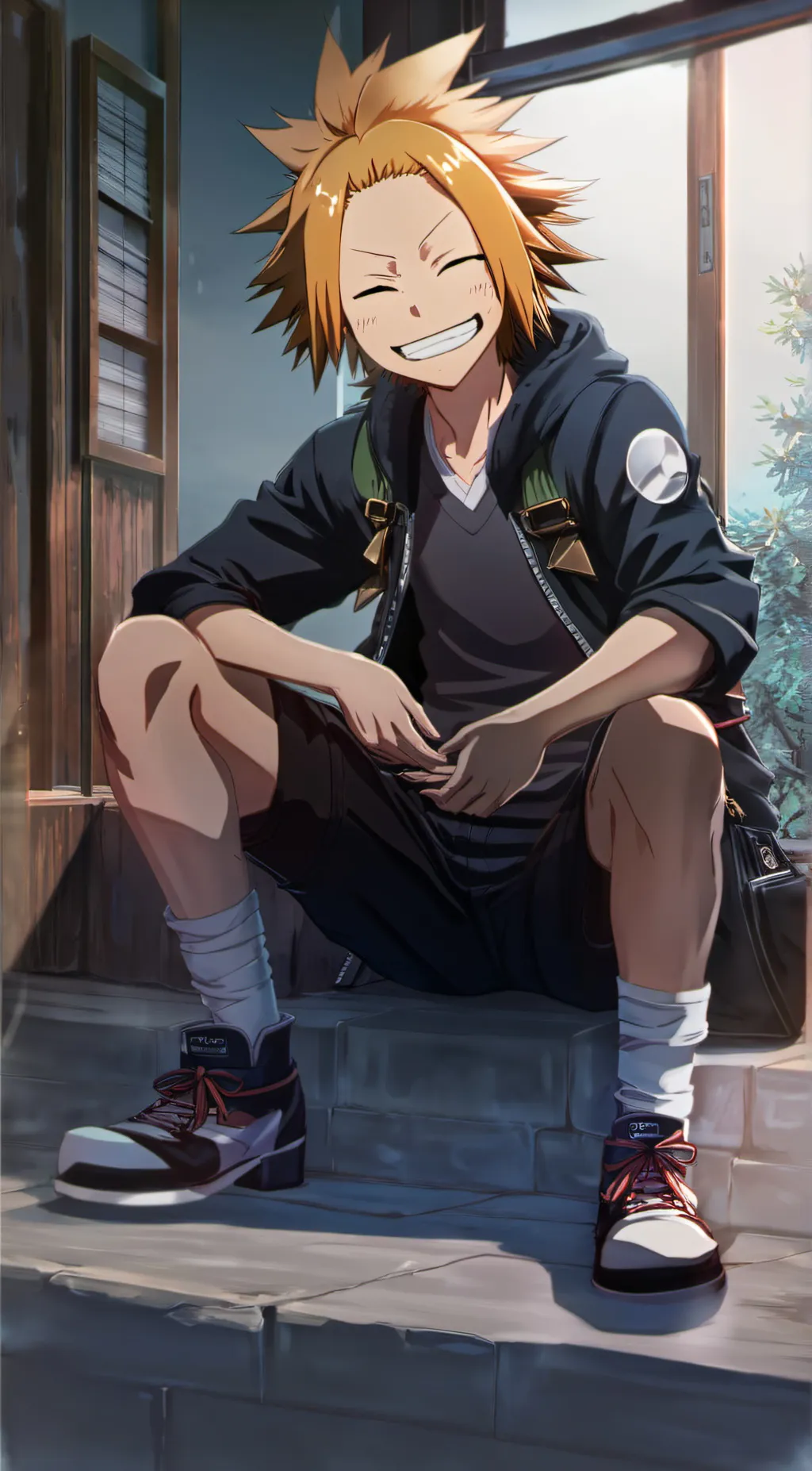 ai character: Denki Kaminari  background