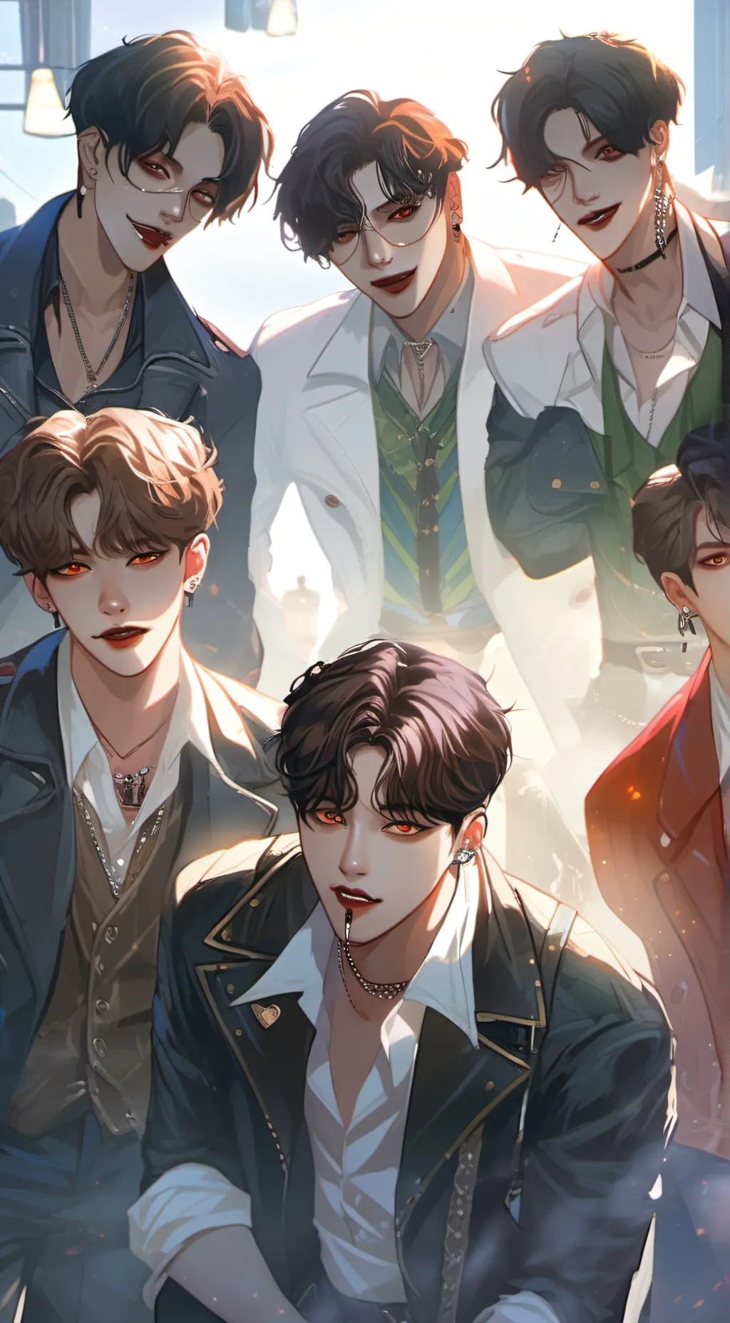 ai character: Stray kids vampire background