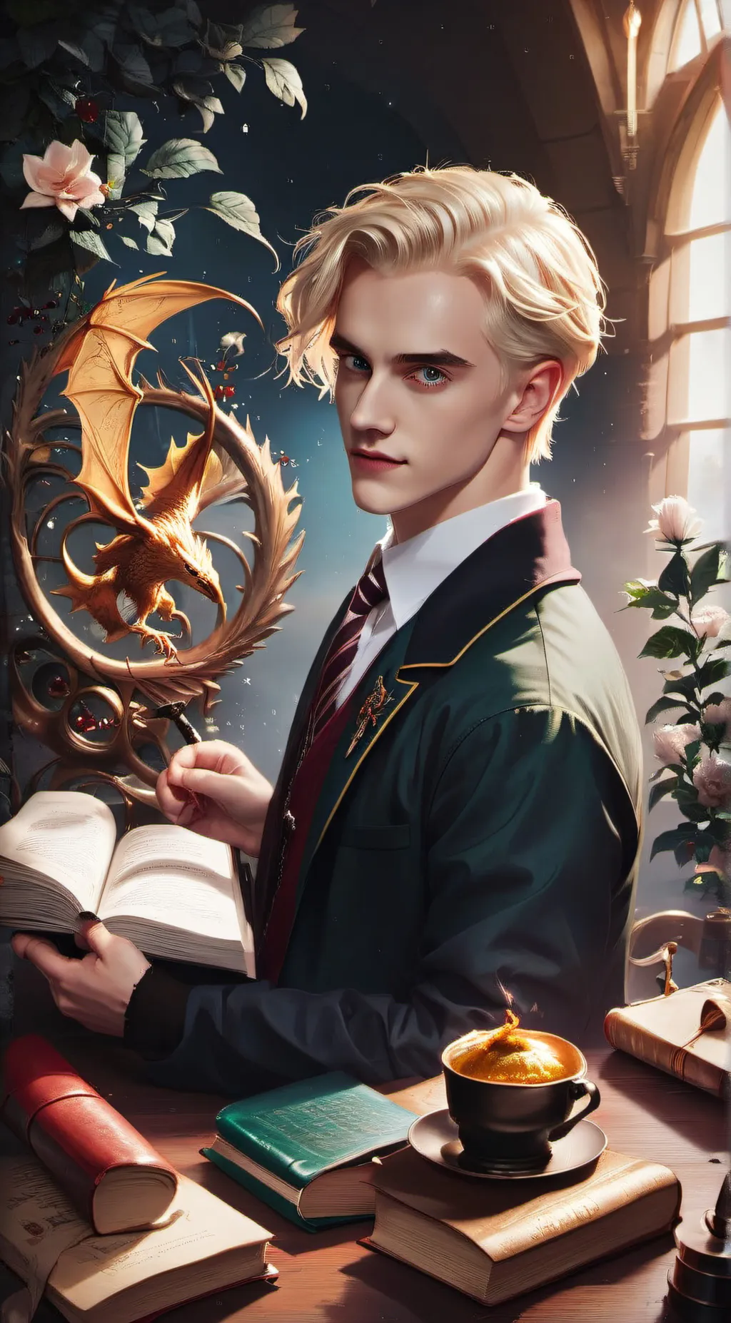 ai character: draco malfoy background