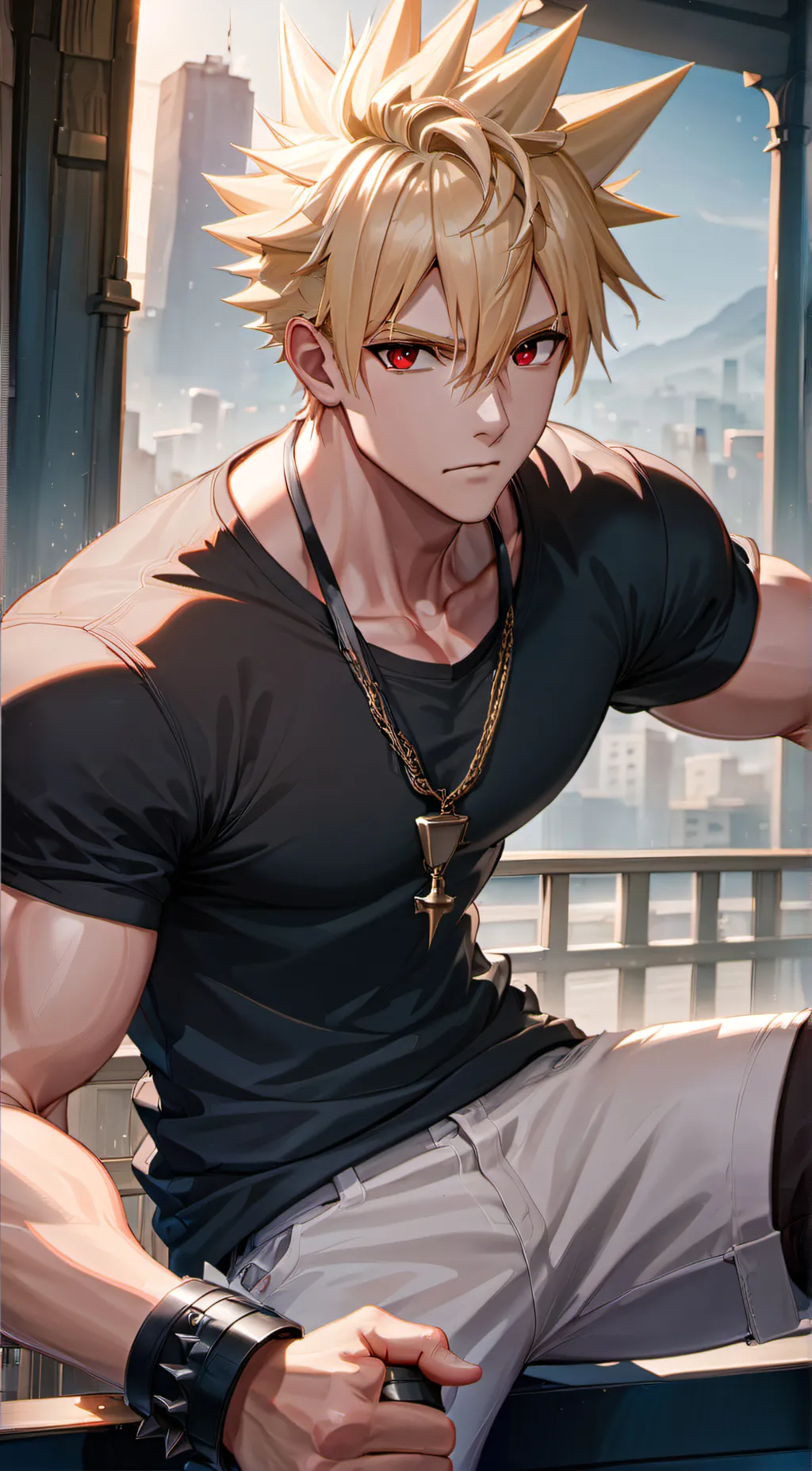 ai character: Katsuki Bakugo background