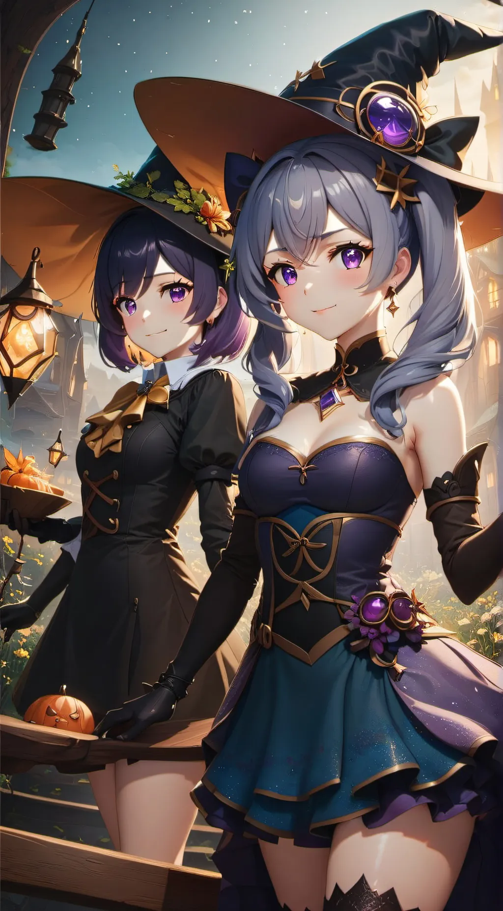 ai character: 2 Witches background