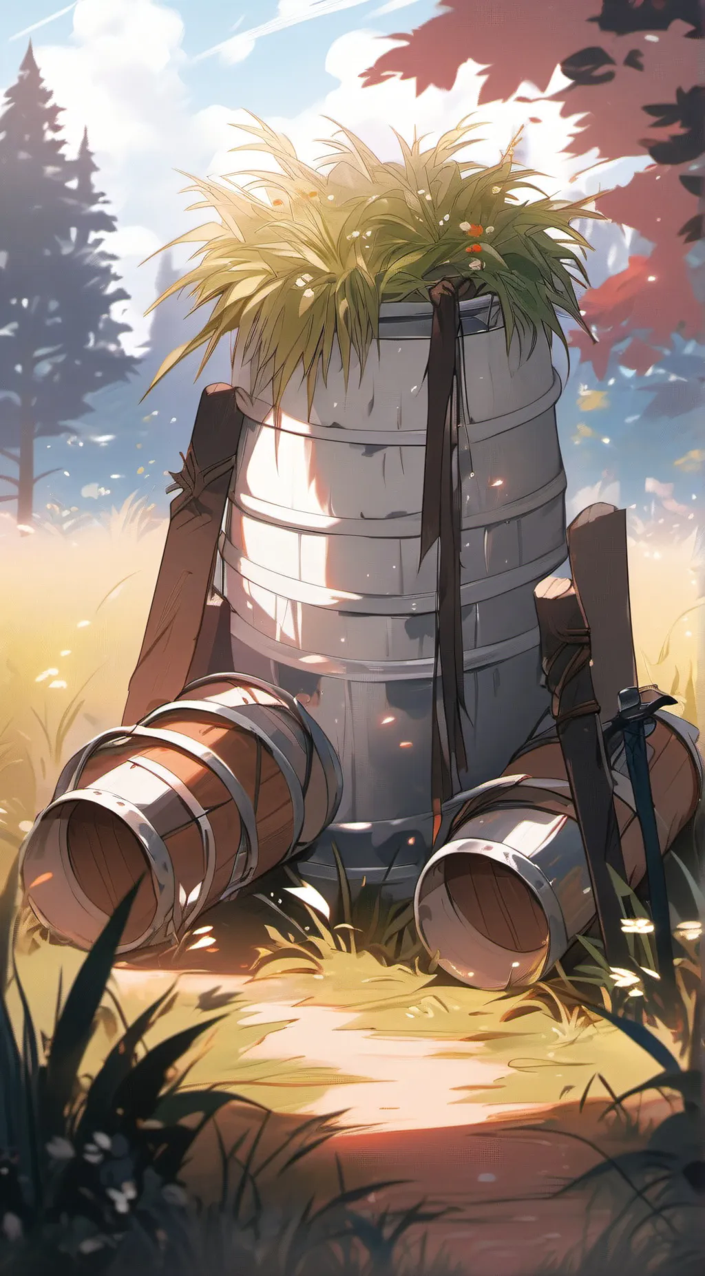ai character: grass background