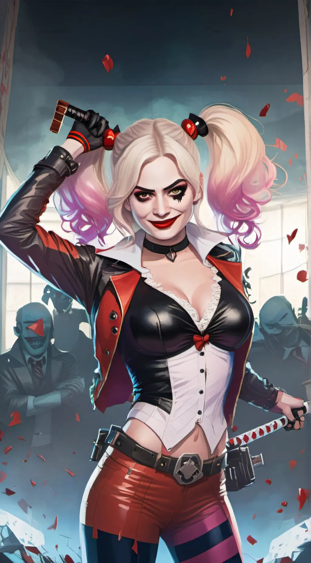 ai character: Harley Quinn  background