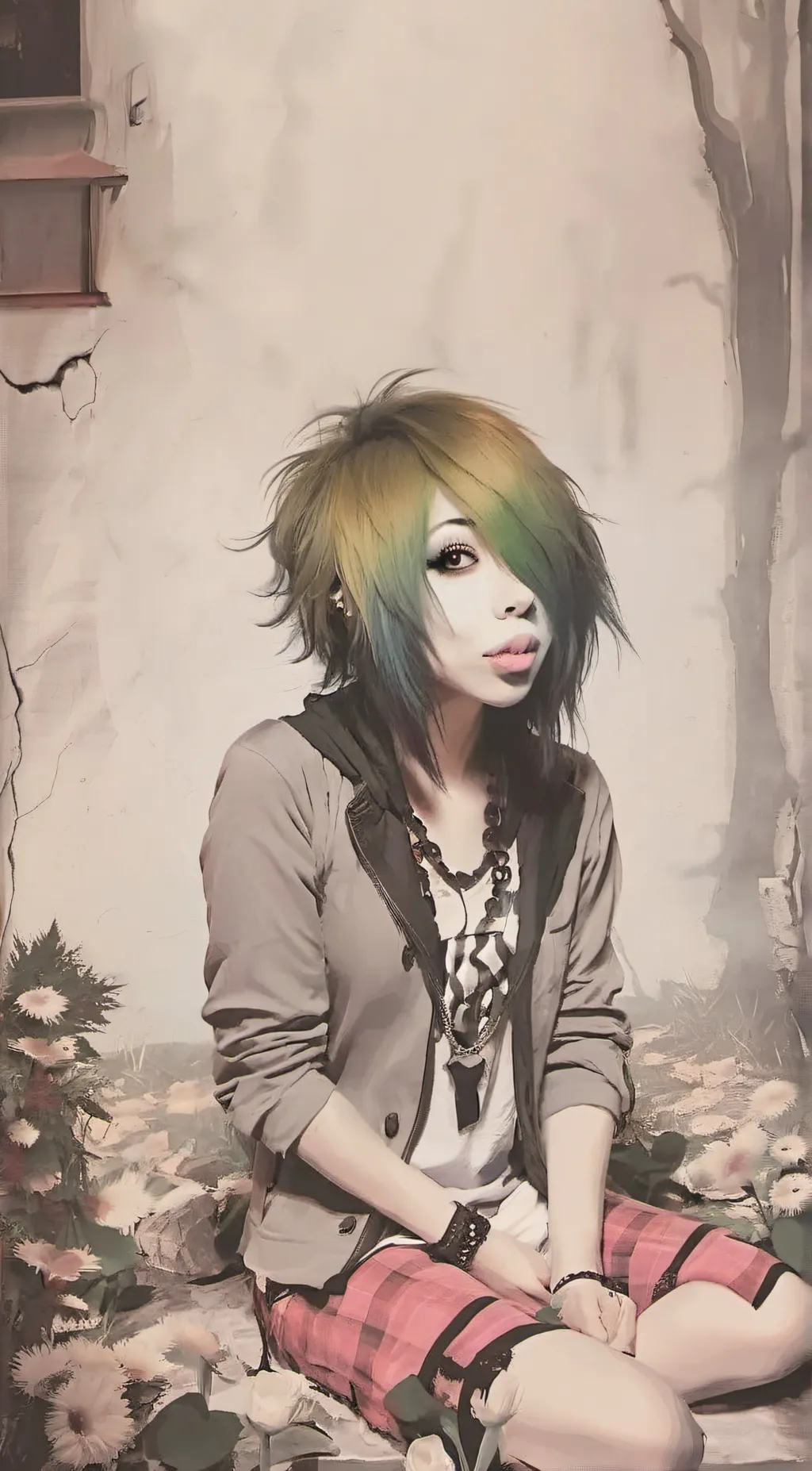 ai character: Emo girl background