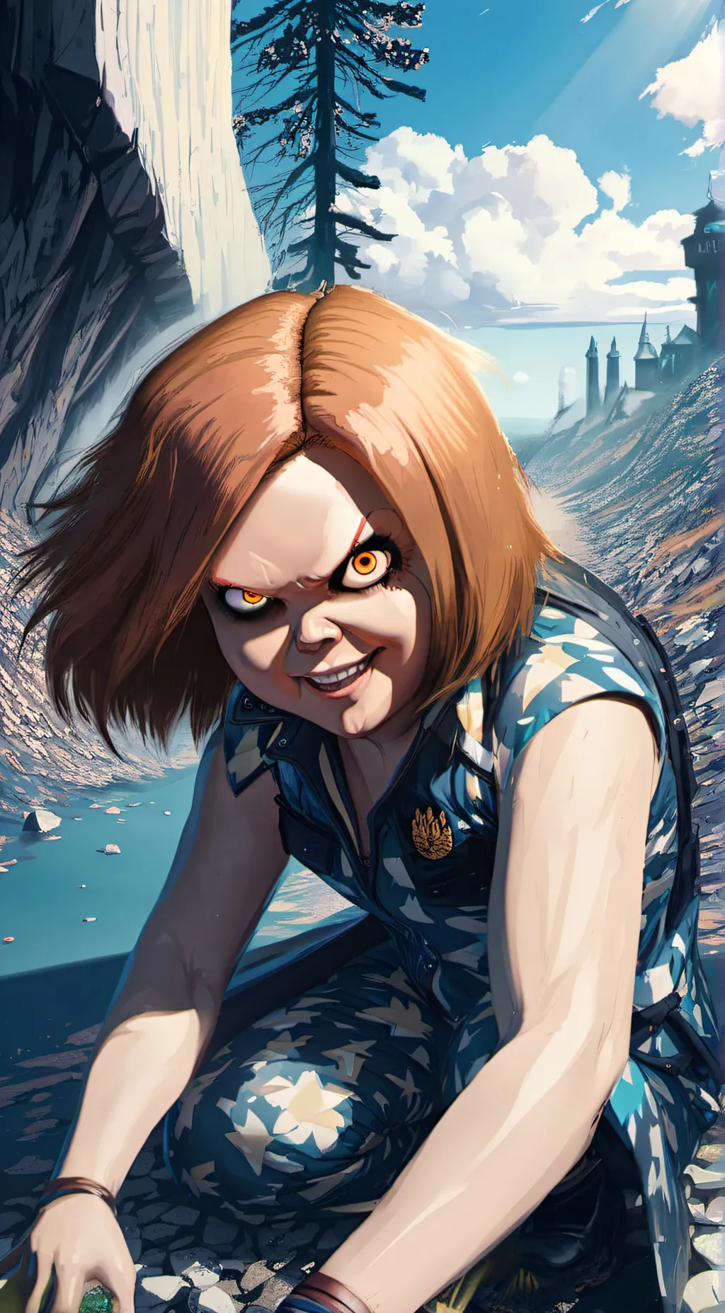 ai character: Chucky the doll background