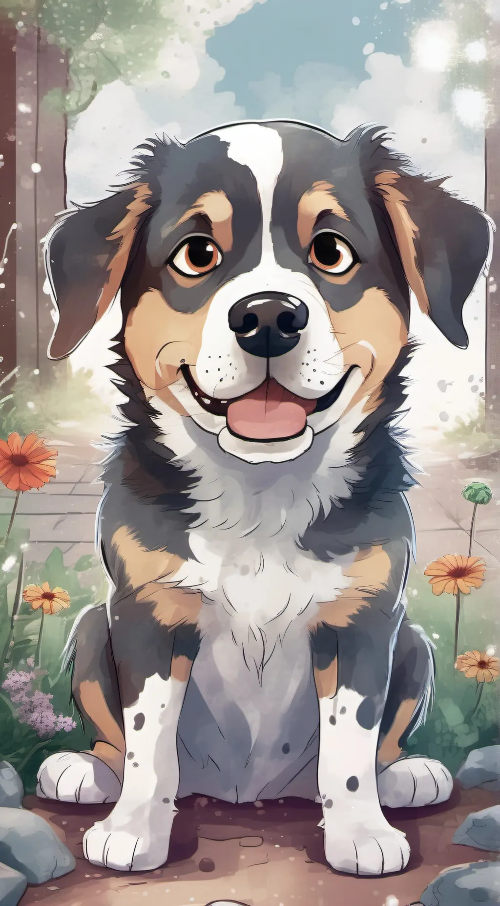 ai character: happy background